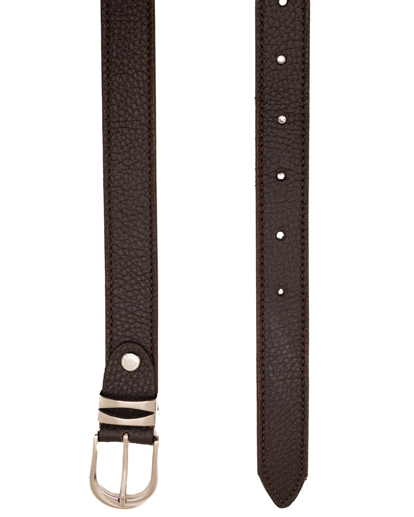 Siena - dark brown hammered leather belt