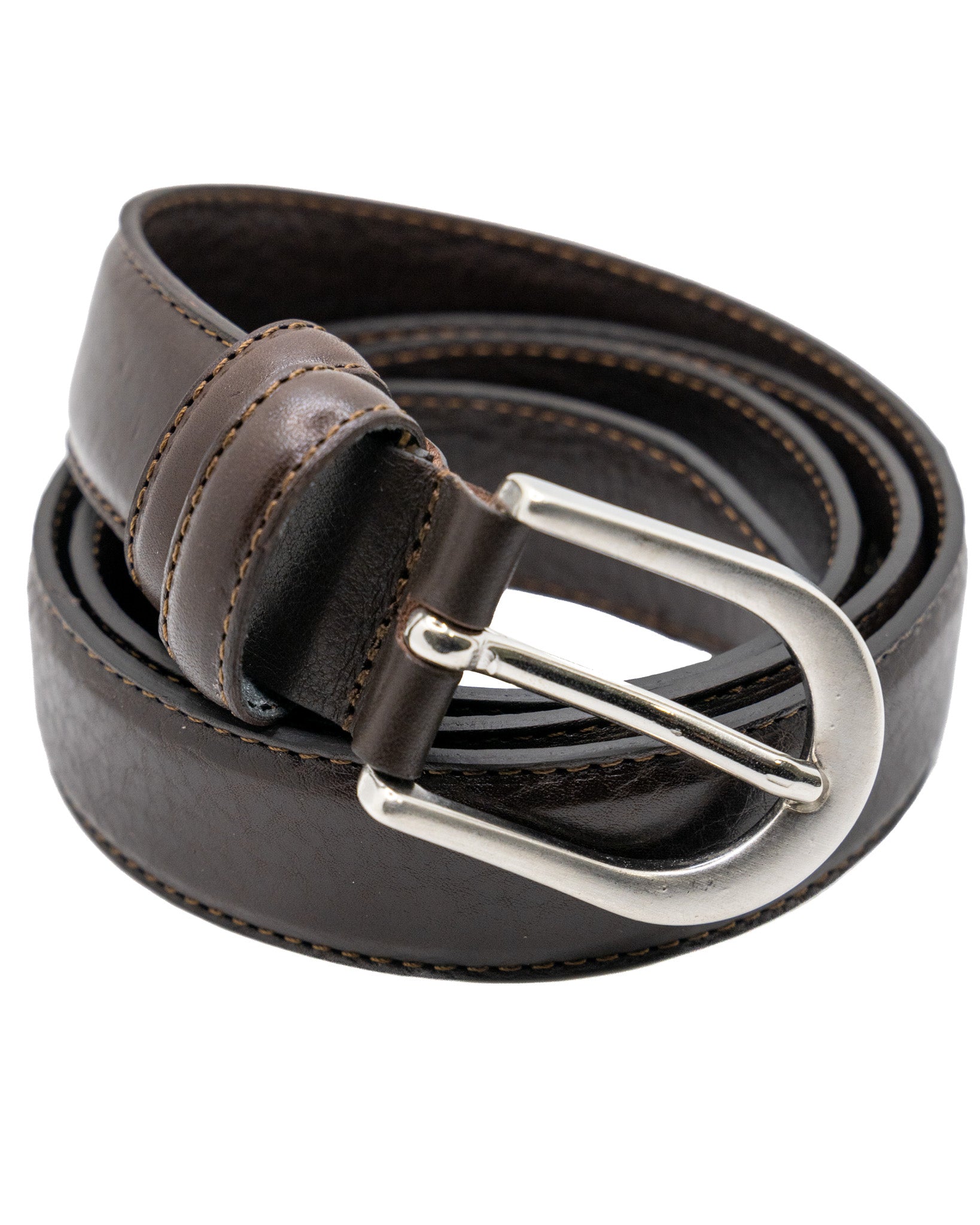 Empoli - dark brown hammered leather belt