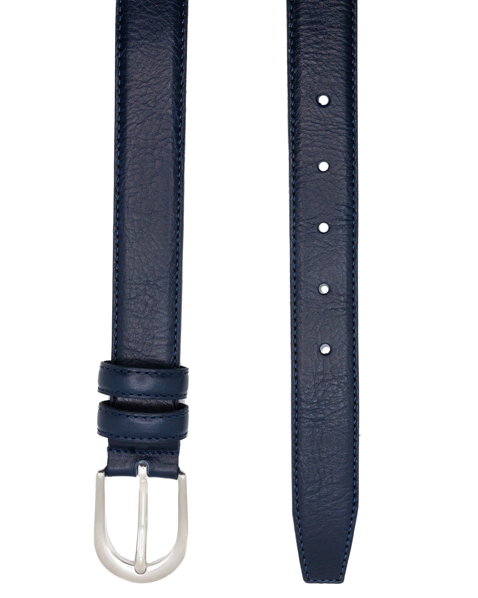 Empoli - blue hammered leather belt