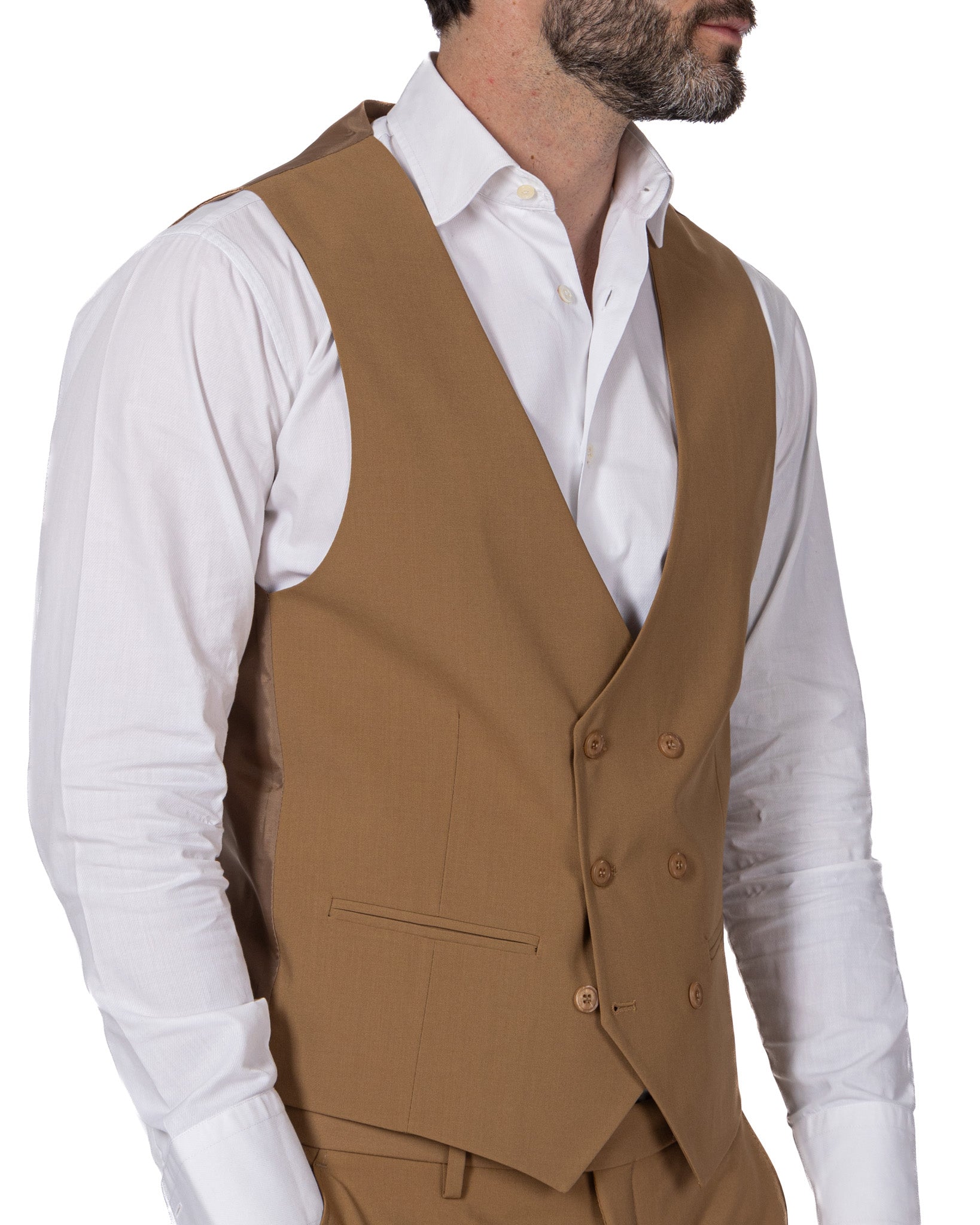 Utrecht - camel double-breasted waistcoat