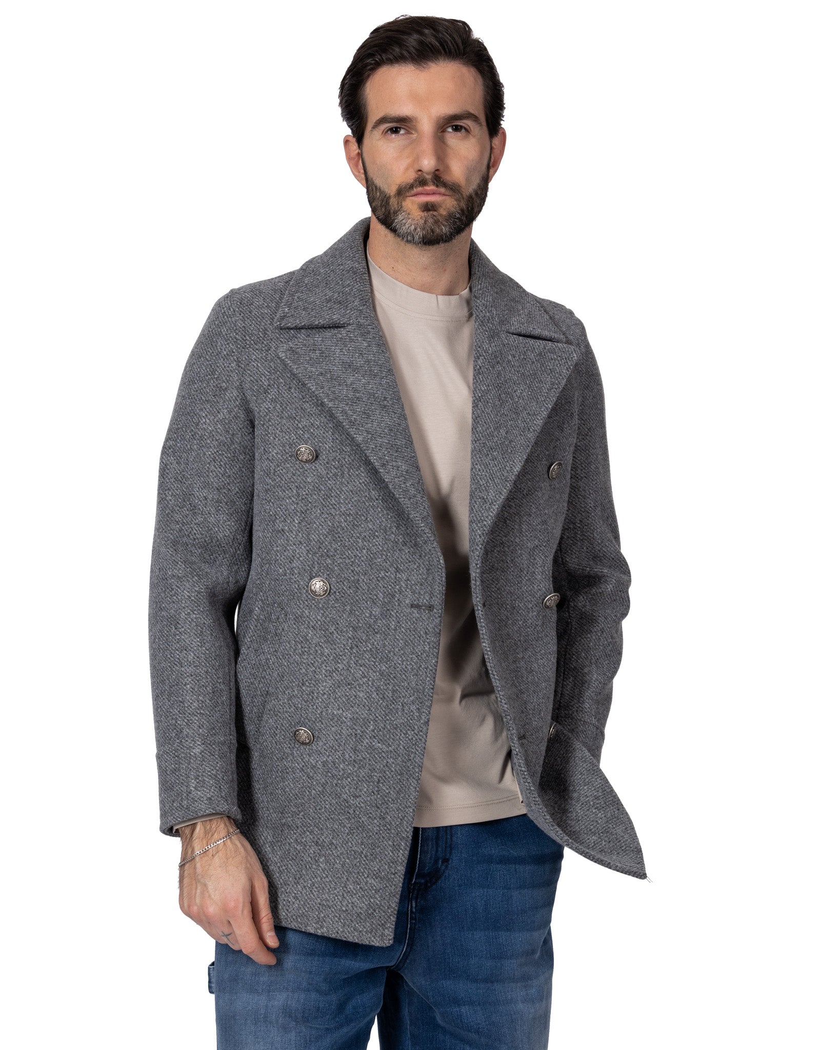 David - gray 3/4 coat