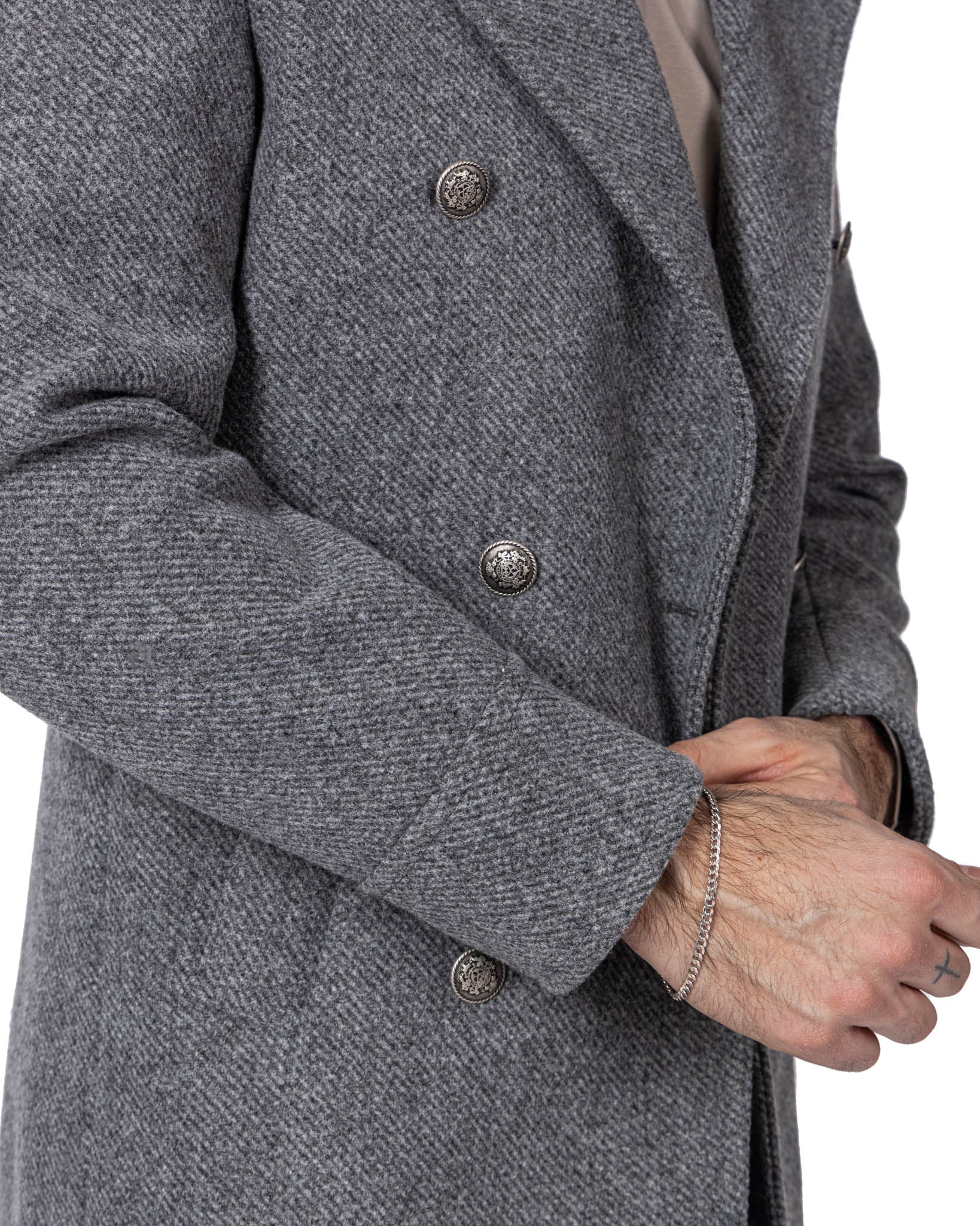 David - manteau 3/4 gris