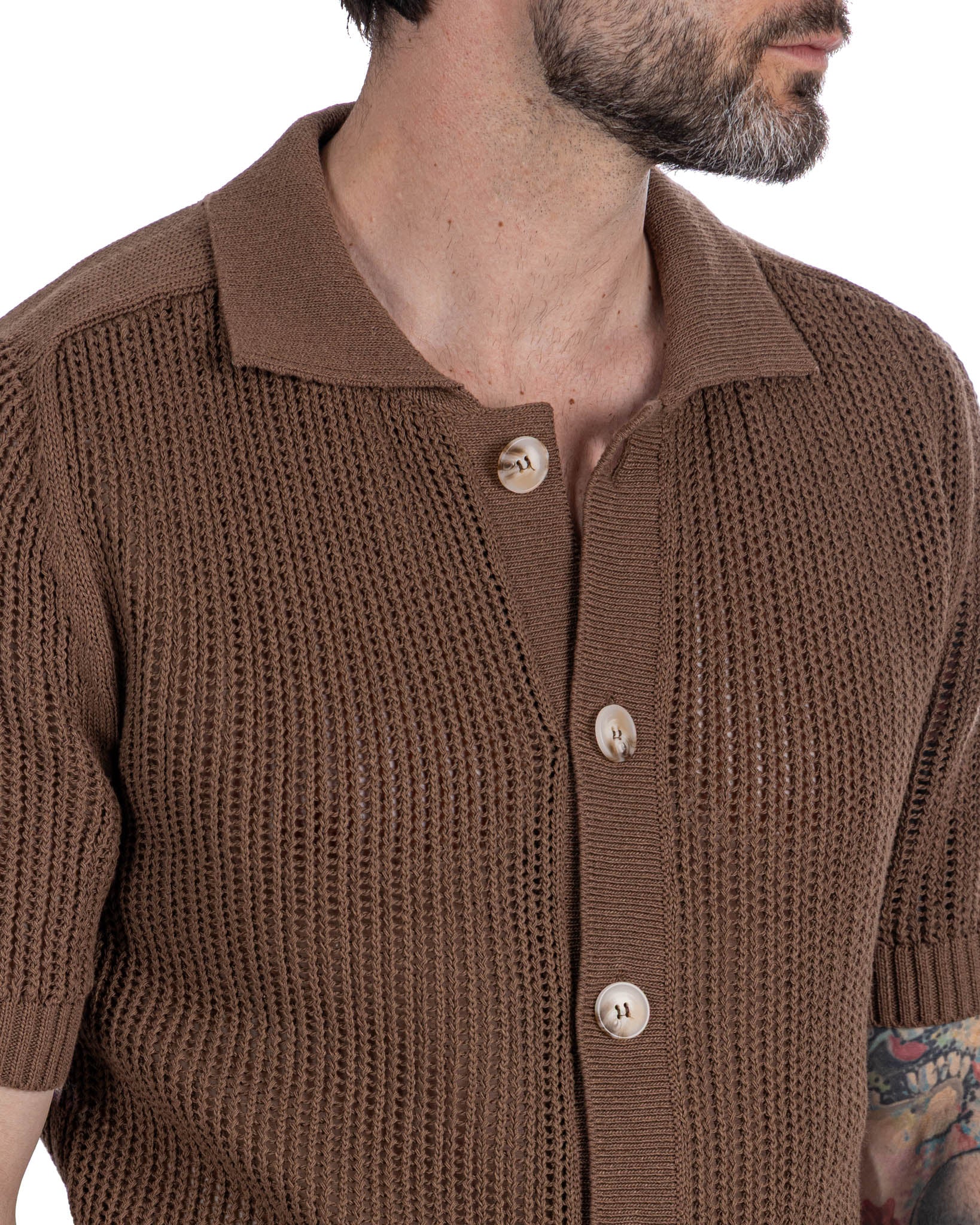 Culebrita - camicia traforata testa di moro