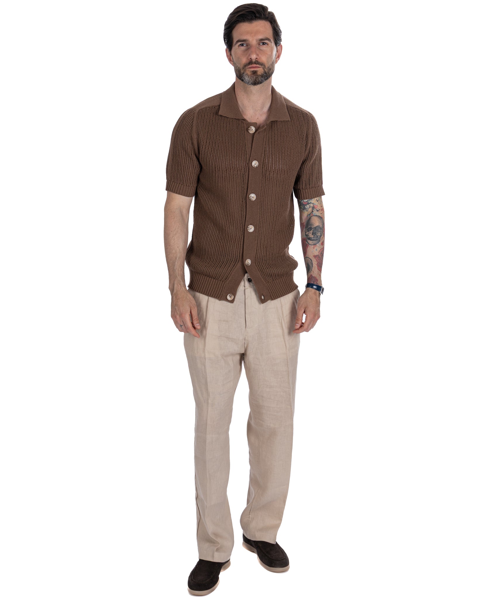 Lucas - wide trousers in pure linen string