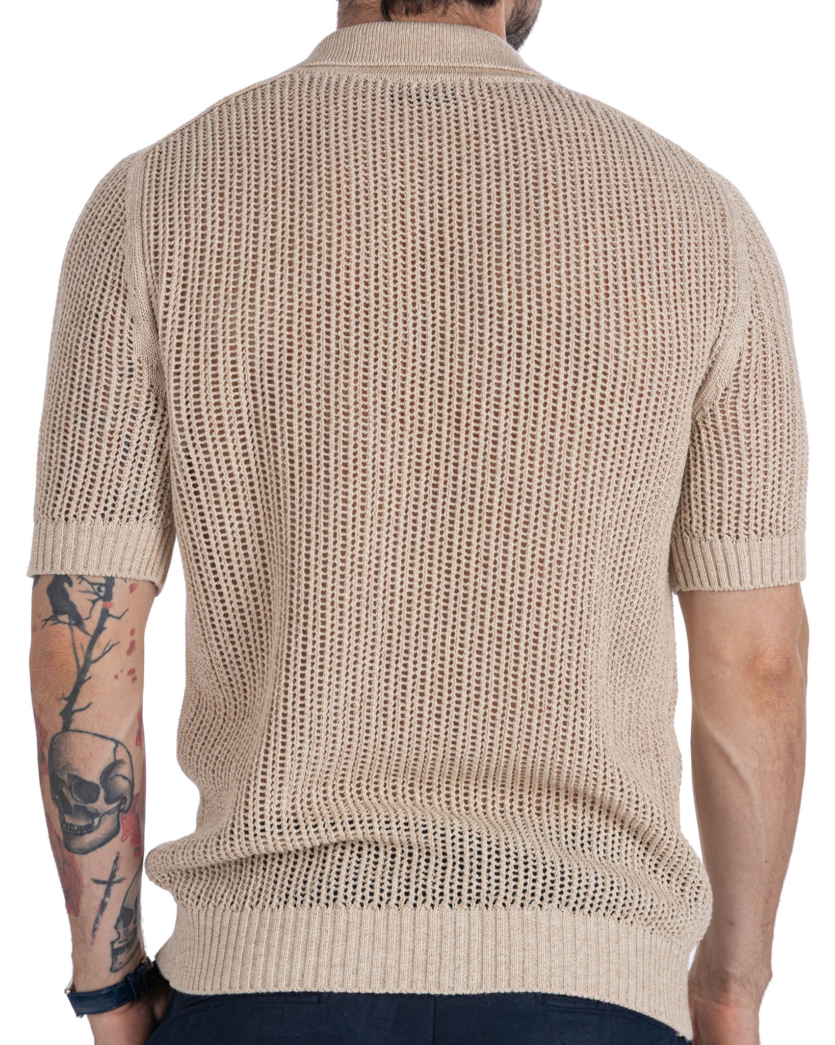 Culebrita - beige perforated shirt