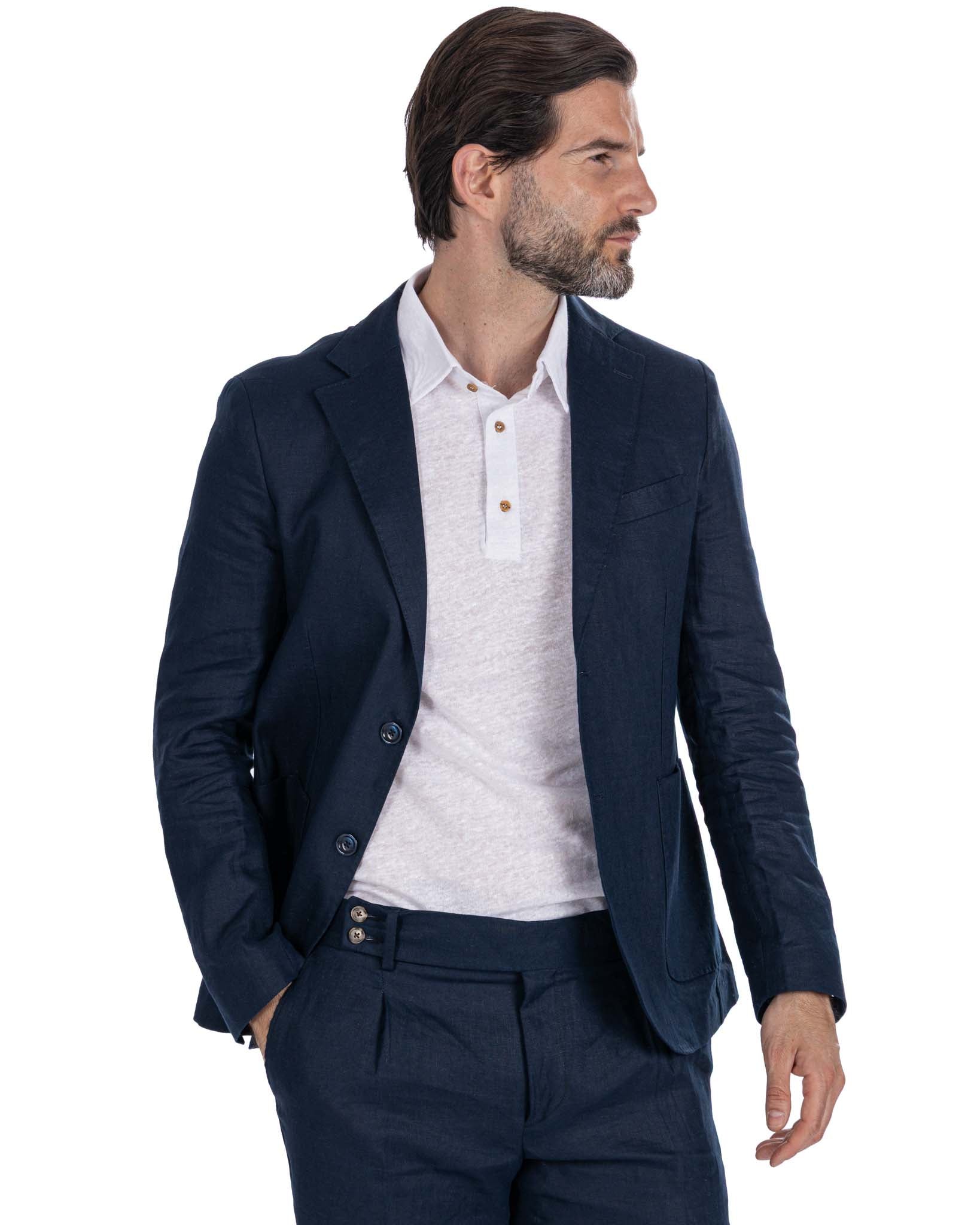 Bitonto - completo in lino blu