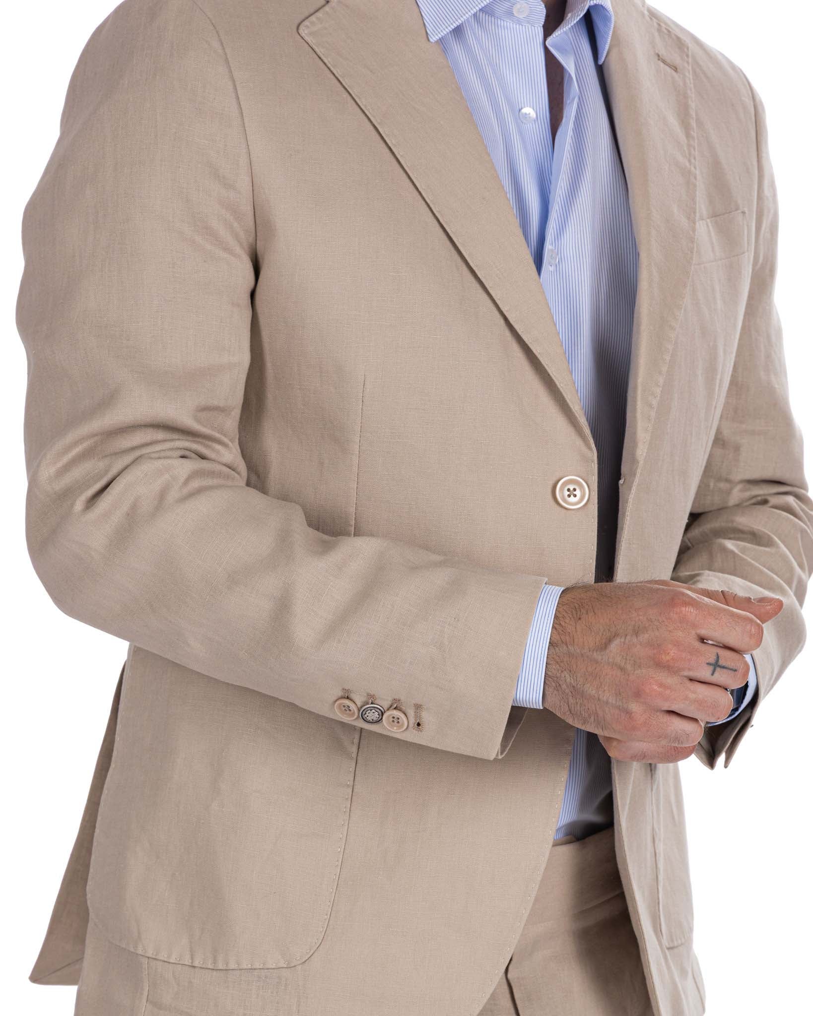 Narni - veste droite en ficelle de lin pur