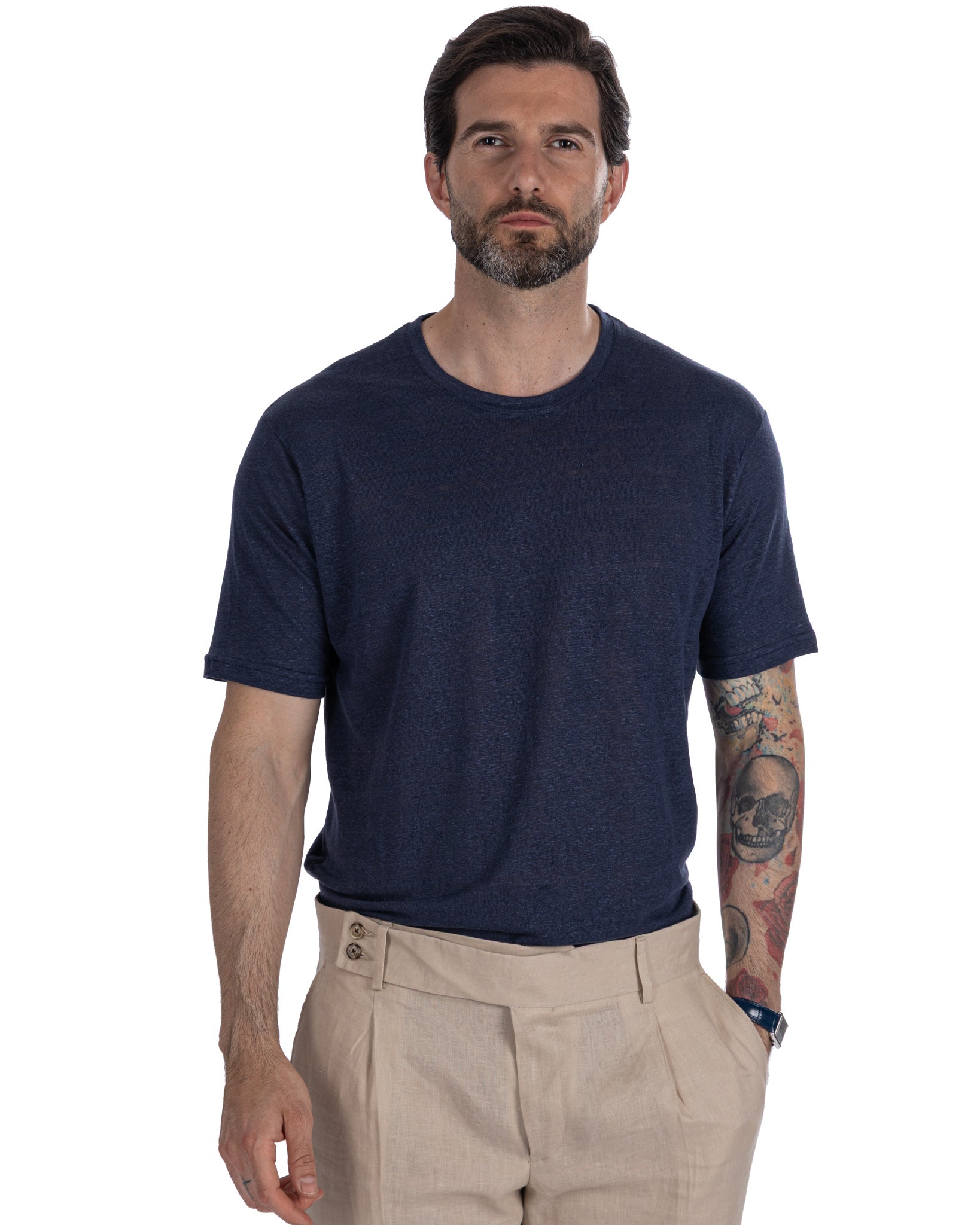 Felix - t-shirt oversize en lin bleu