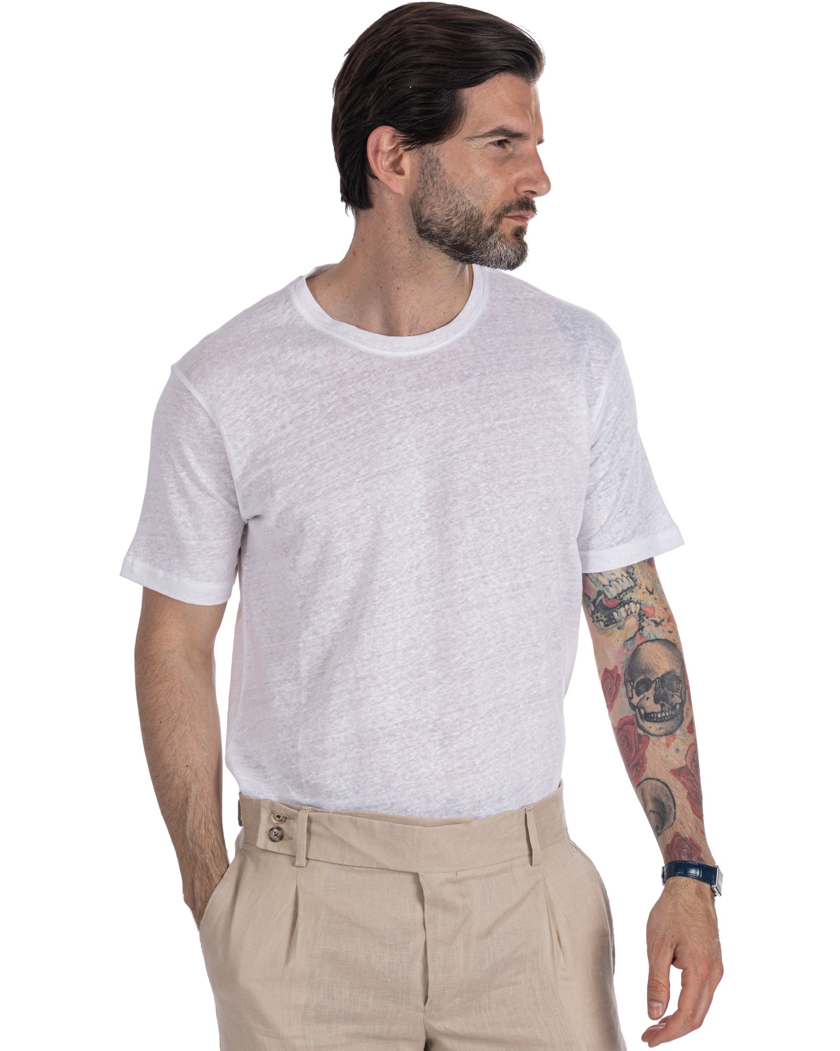 Felix - t-shirt oversize en lin blanc