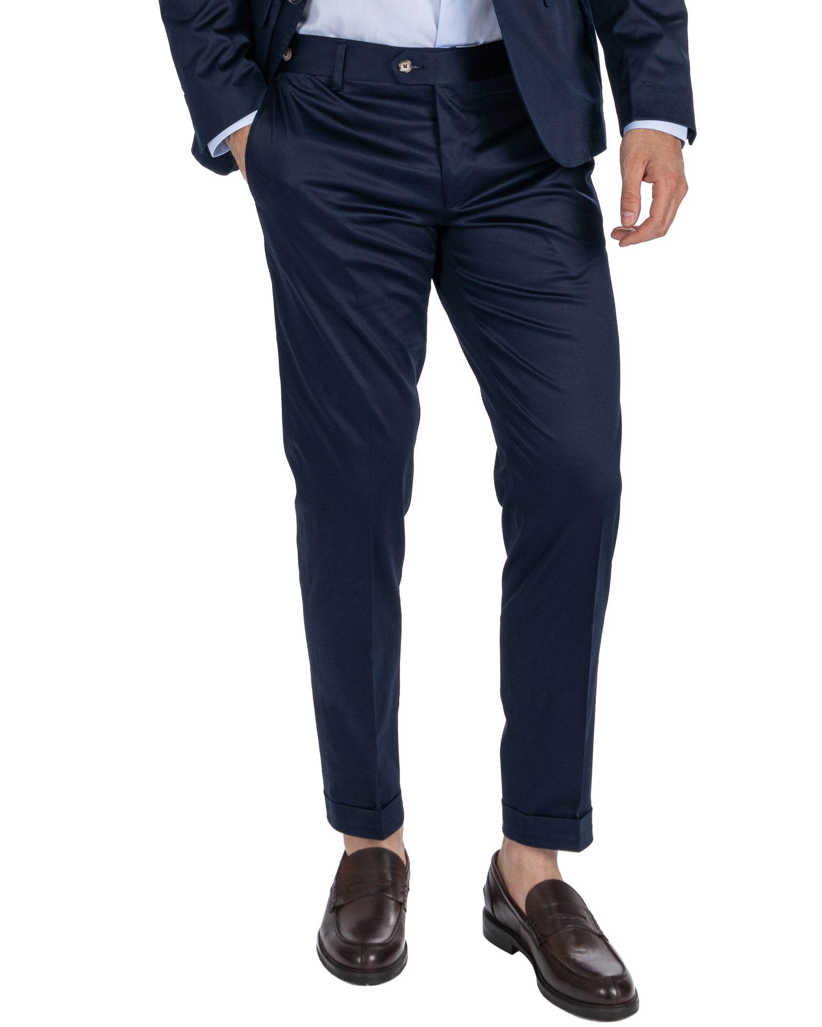 Laurence - pantalone in cotone blu