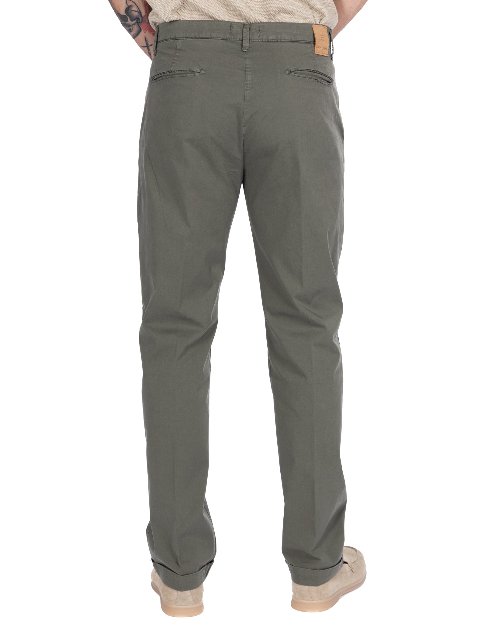 Seath - Pantalon militaire en coton à jambe large