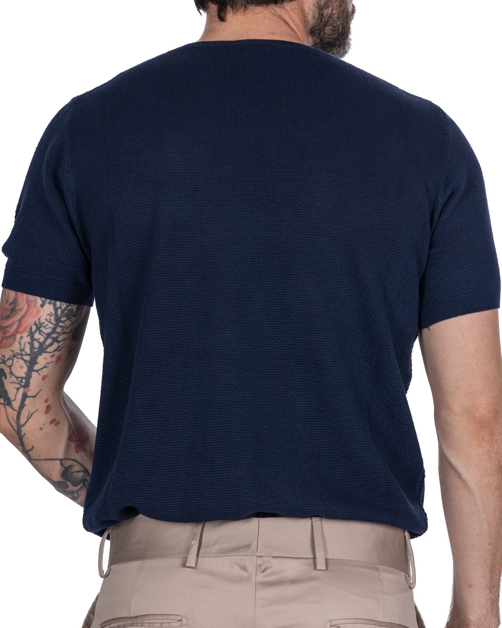 Luciano - blue honeycomb mesh t-shirt
