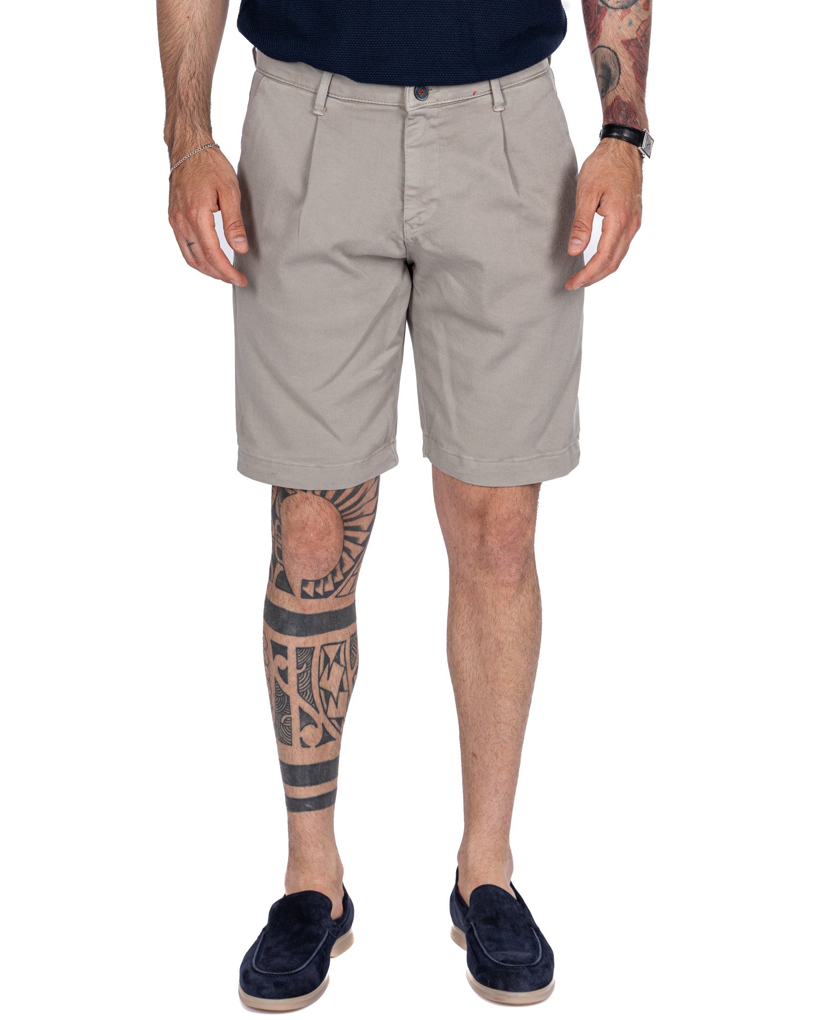 Easton - bermuda taille haute en ficelle avec plis