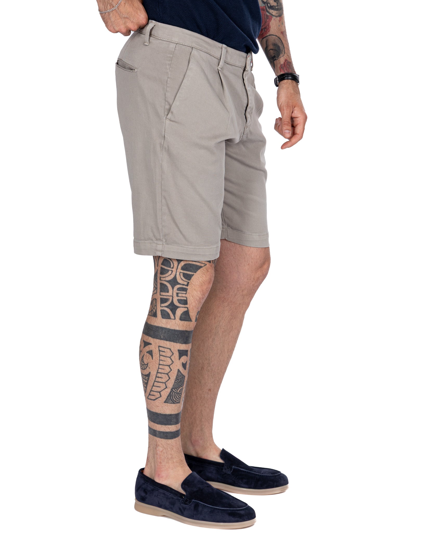 Easton - bermuda taille haute en ficelle avec plis
