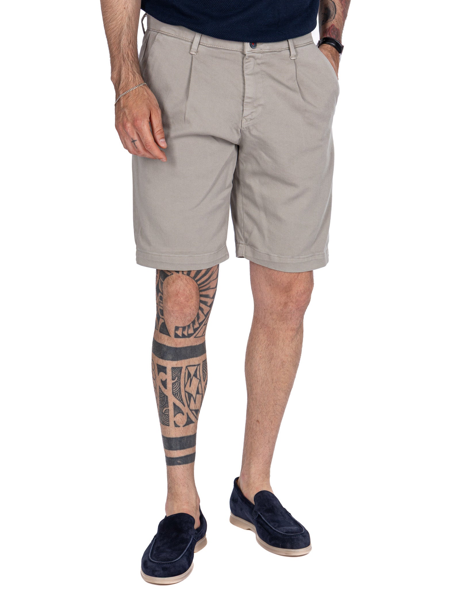Easton - bermuda taille haute en ficelle avec plis