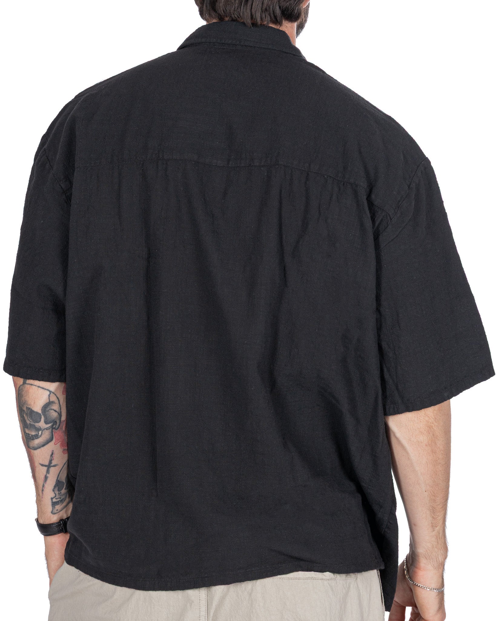 Madeira - Black Oversized Woven Shirt