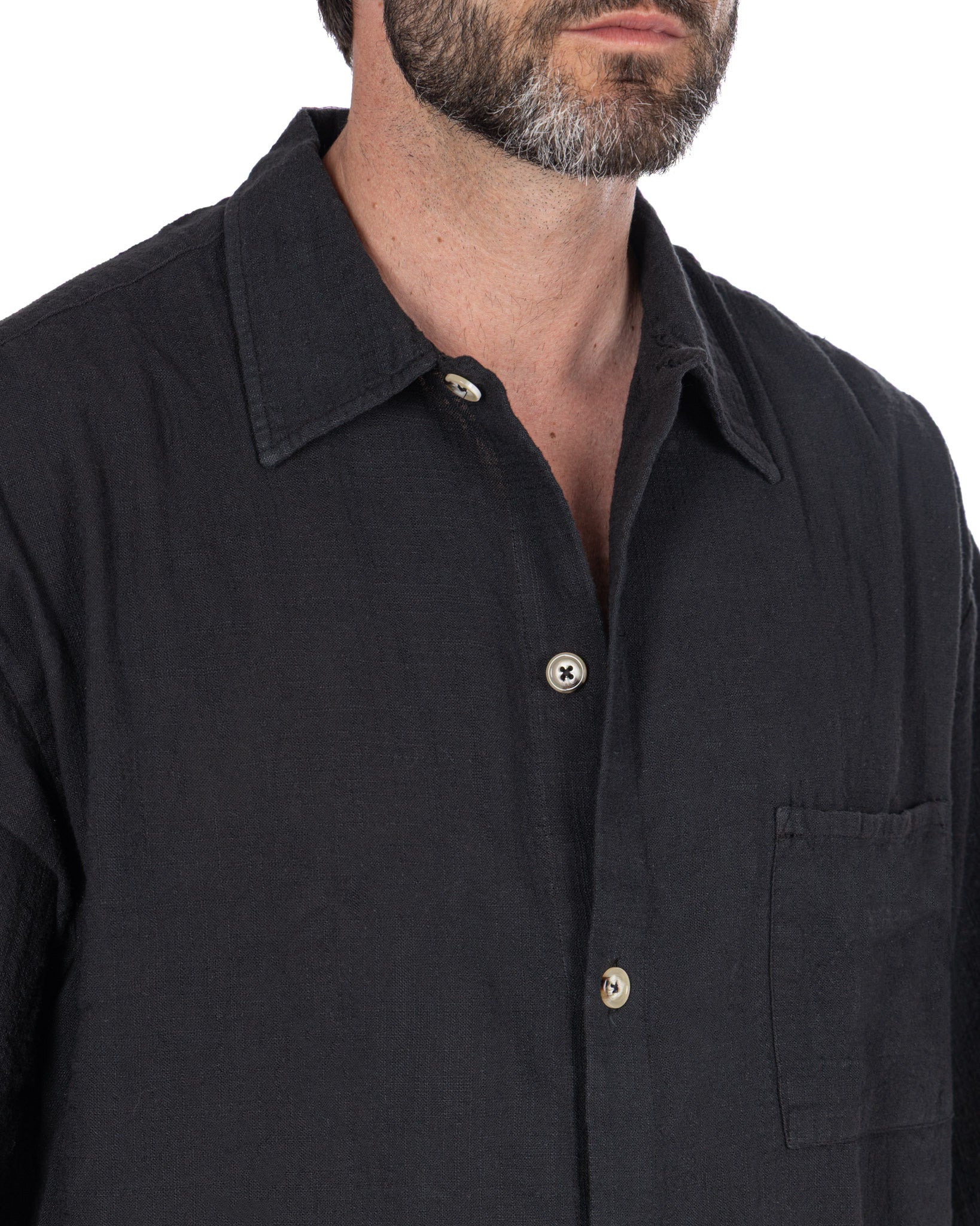 Madeira - Black Oversized Woven Shirt