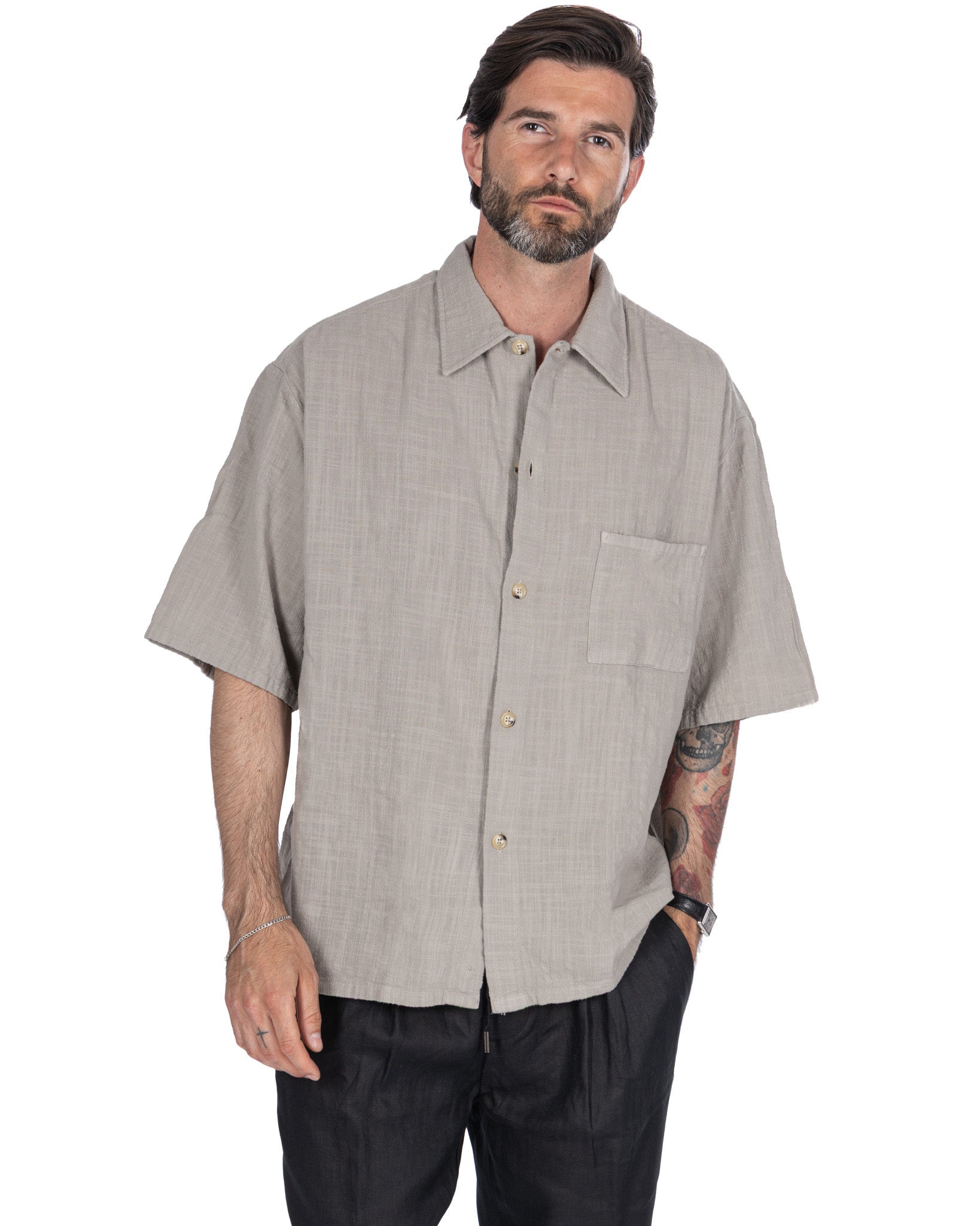 Madeira - chemise oversize en tissage de ficelle