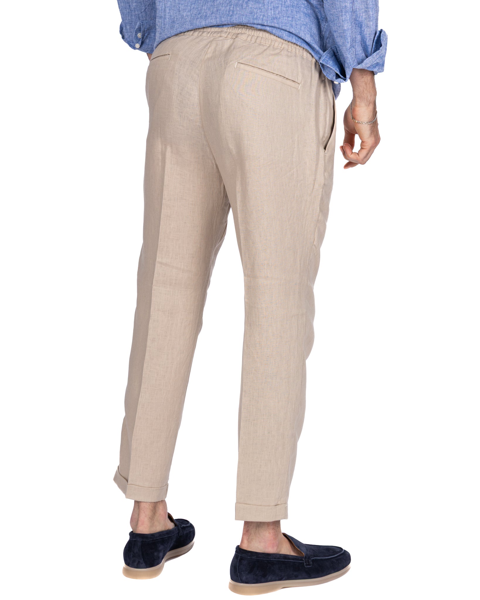 Cary - pantalaccio in puro lino spago