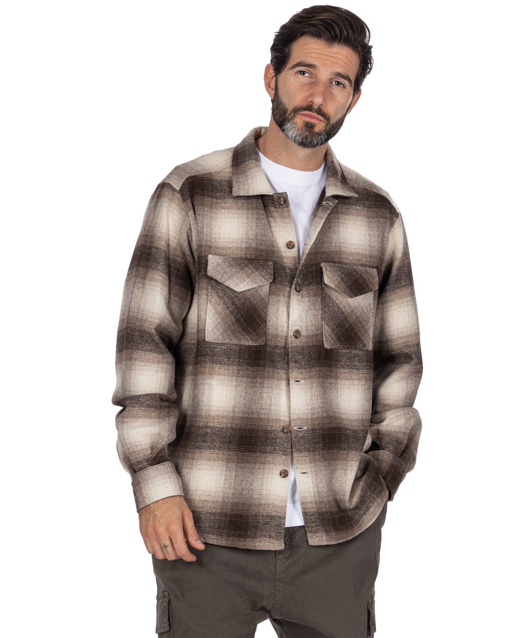 Camicia Odin a quadri beige