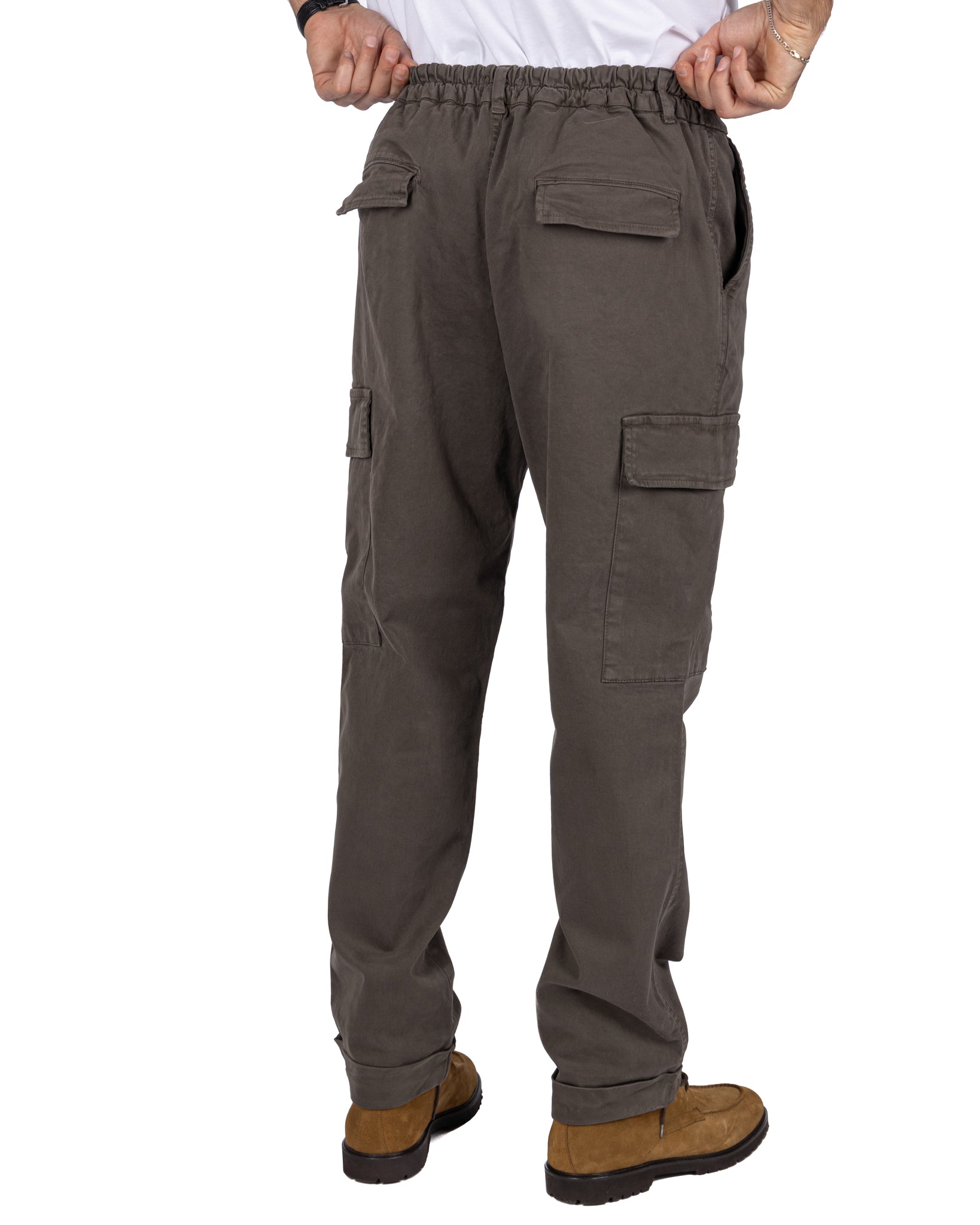 Pantalone cargo Kodak in cotone fango