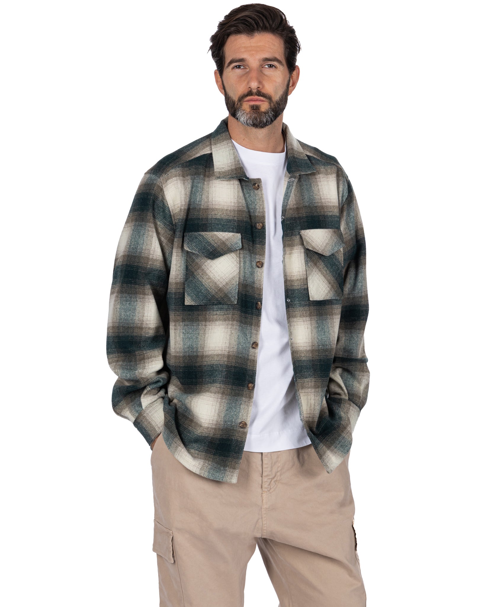Camicia Odin a quadri verde