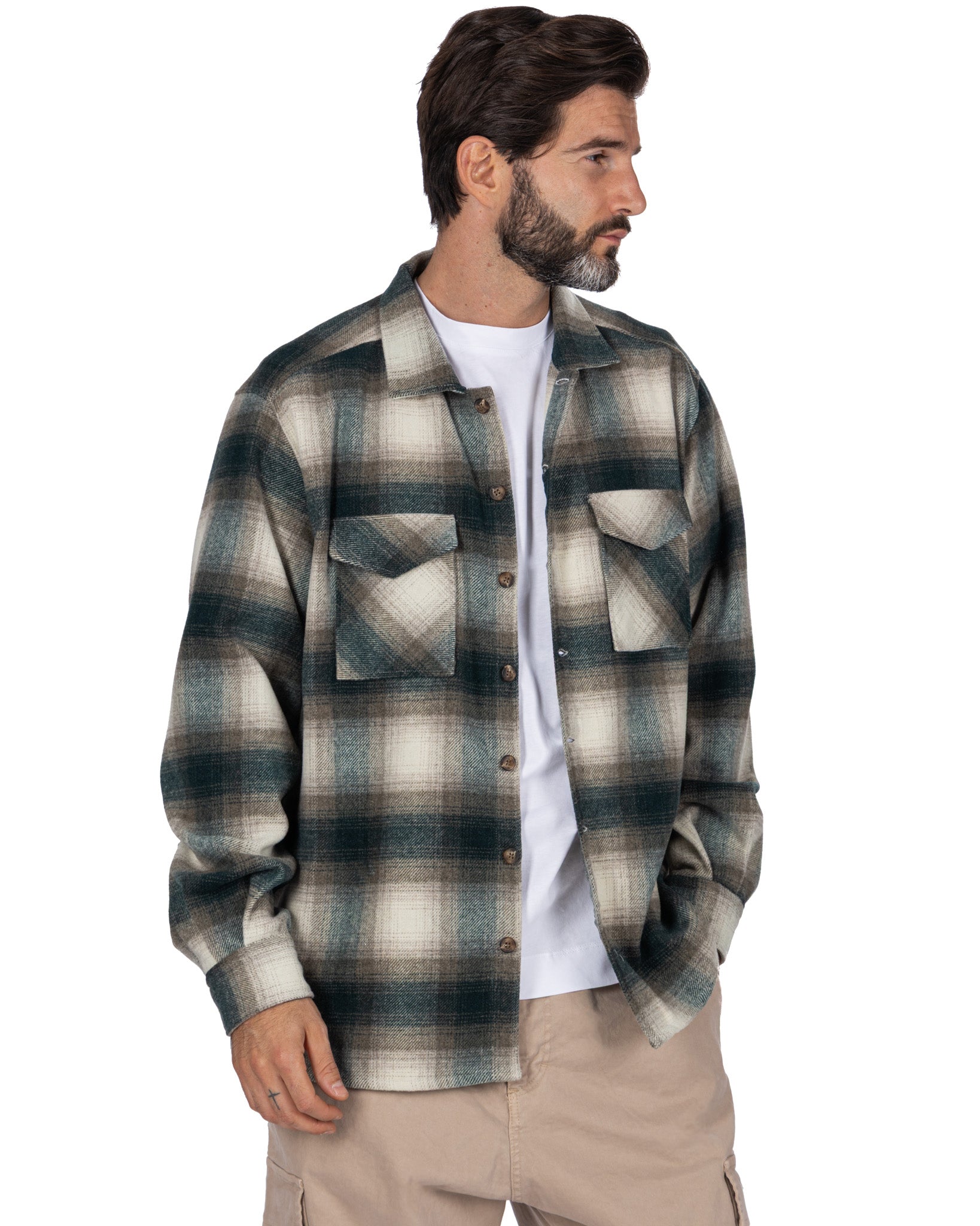 Camicia Odin a quadri verde