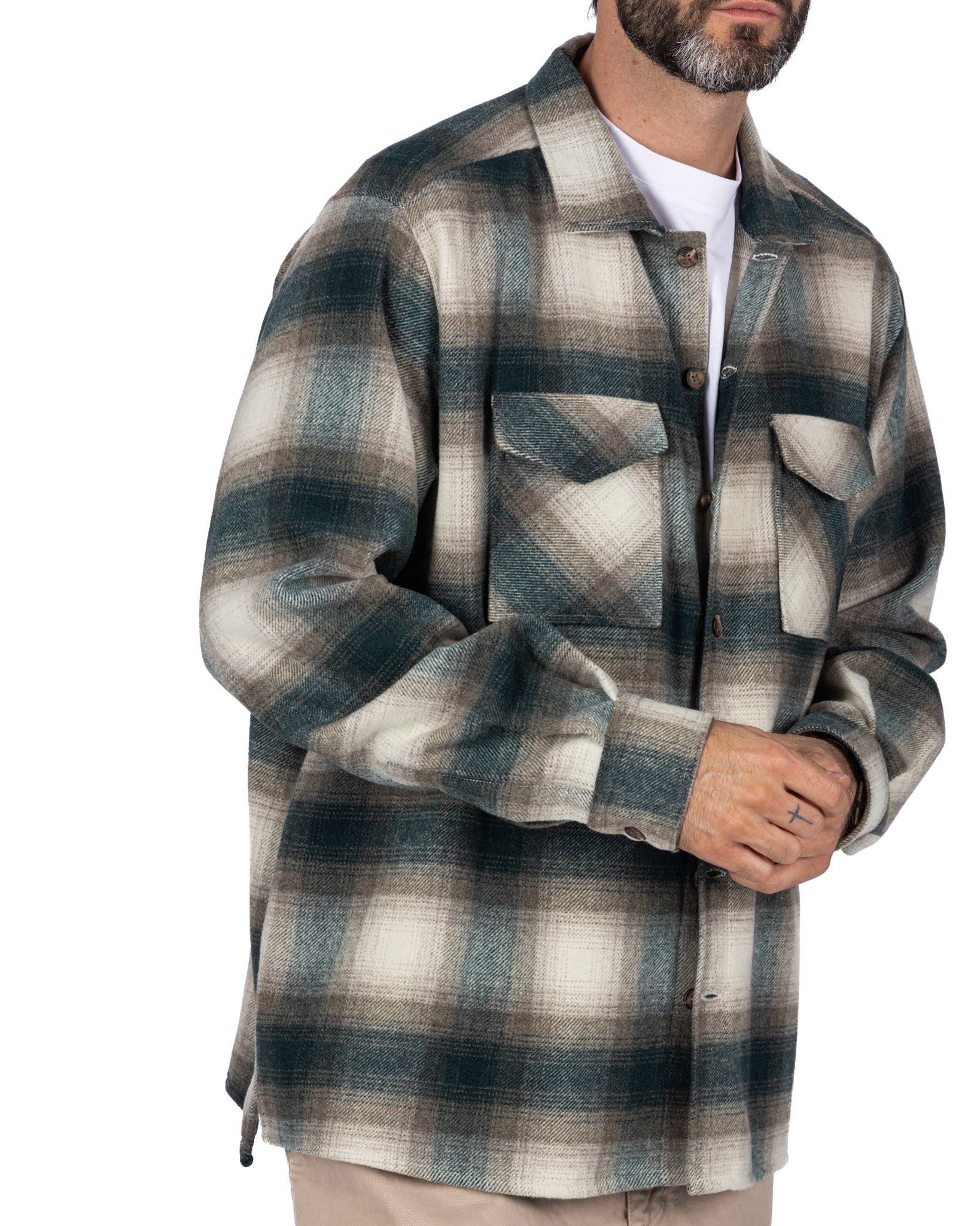 Camicia Odin a quadri verde