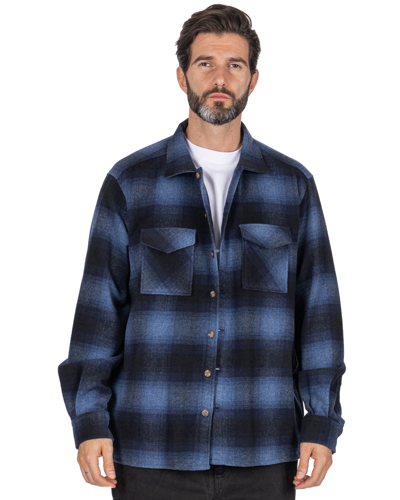 Camicia Odin a quadri blu