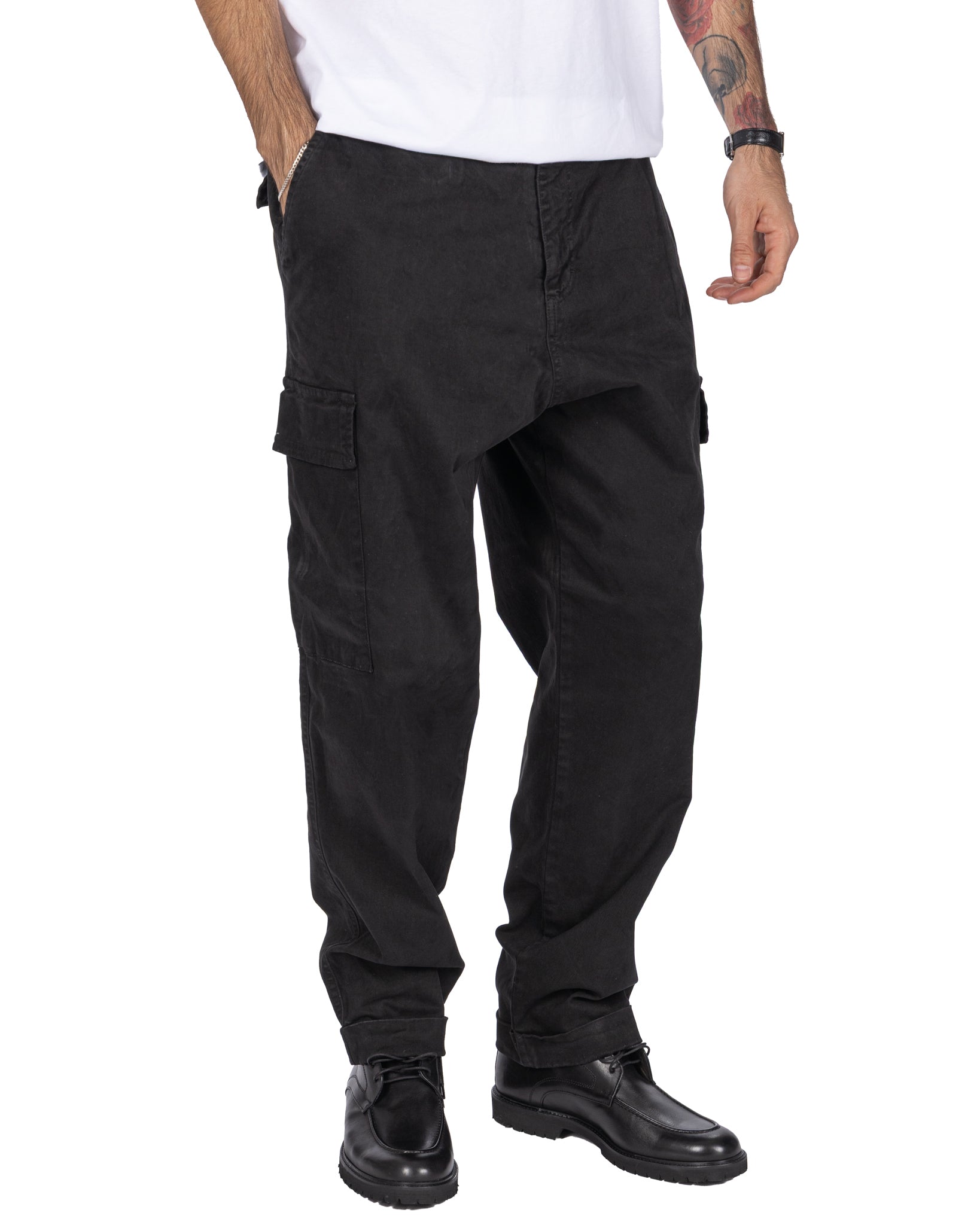 Pantalone cargo Kodak in cotone nero