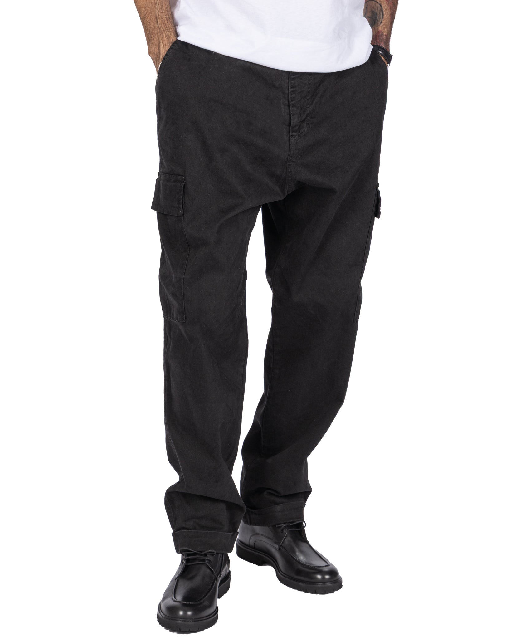 Pantalone cargo Kodak in cotone nero