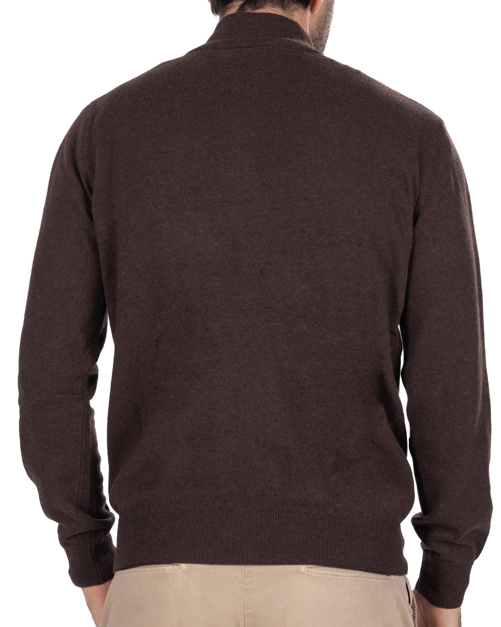 Pull col roulé zippé Rory en mélange de cachemire foncé