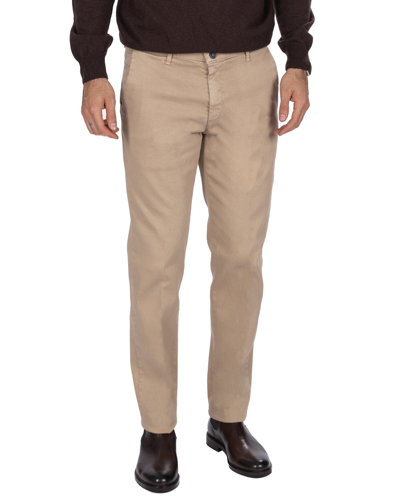 Pantalon Jack en coton texturé beige