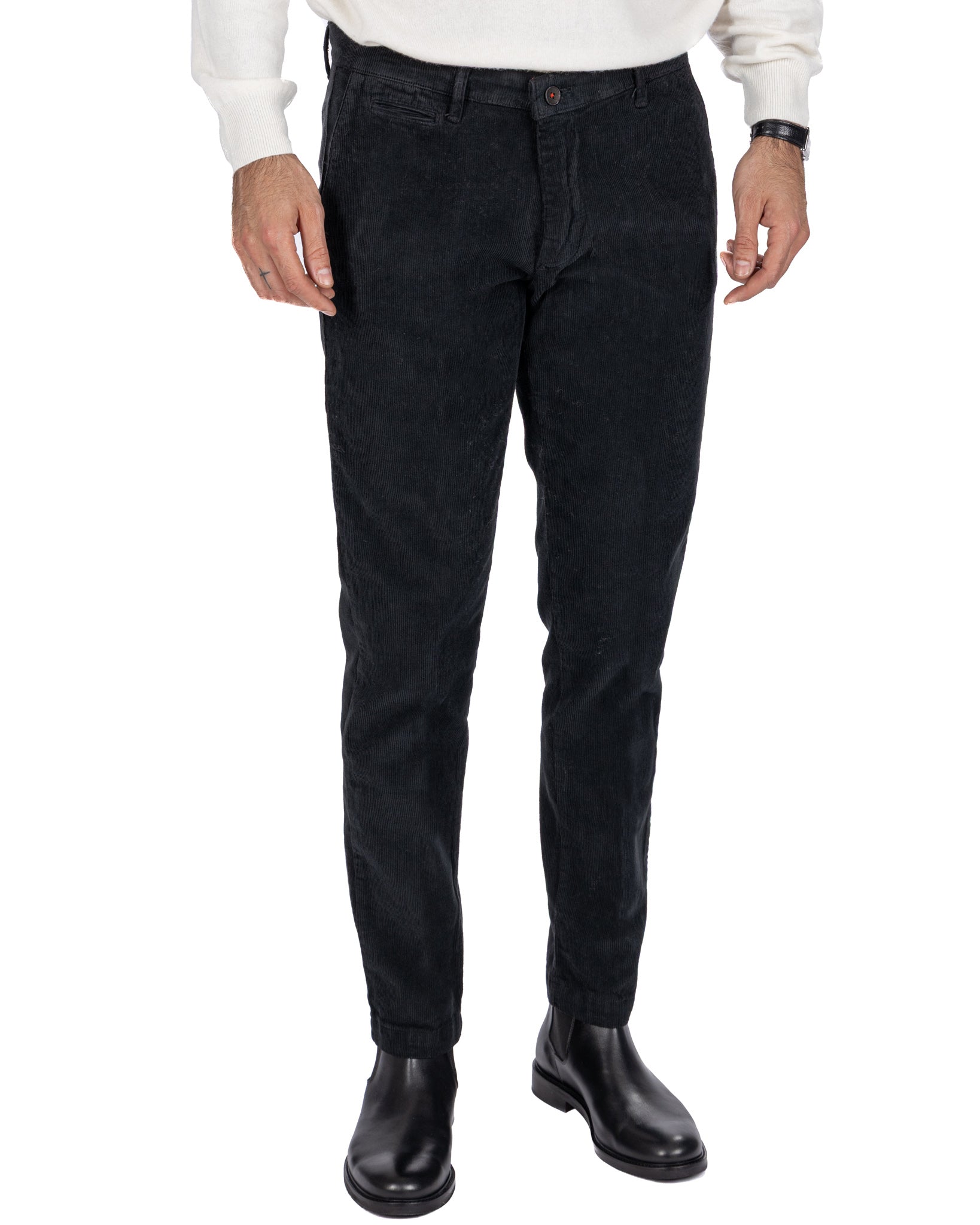 Harlan trousers in black velvet