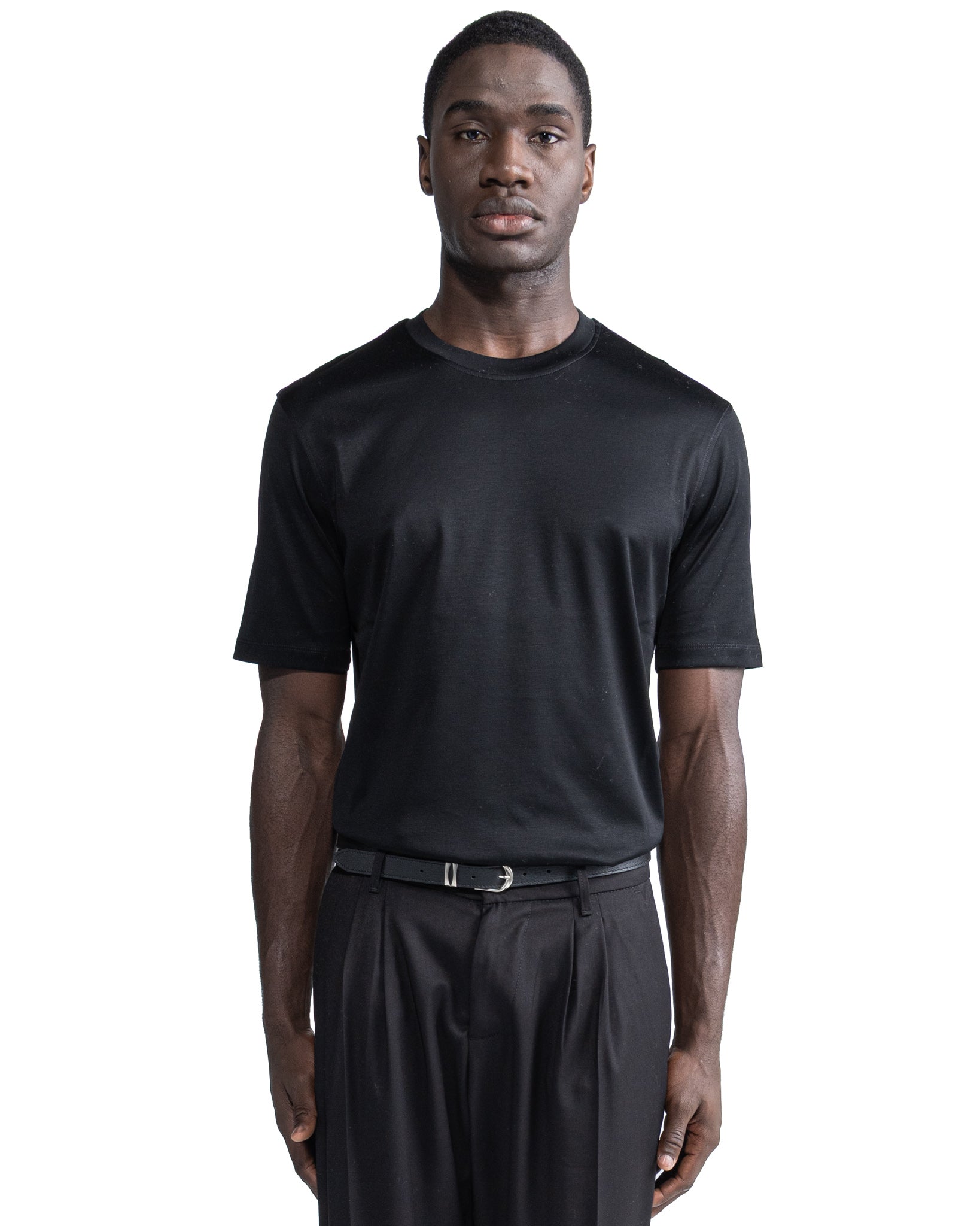 T-shirt Hoorn in filo di scozia nero