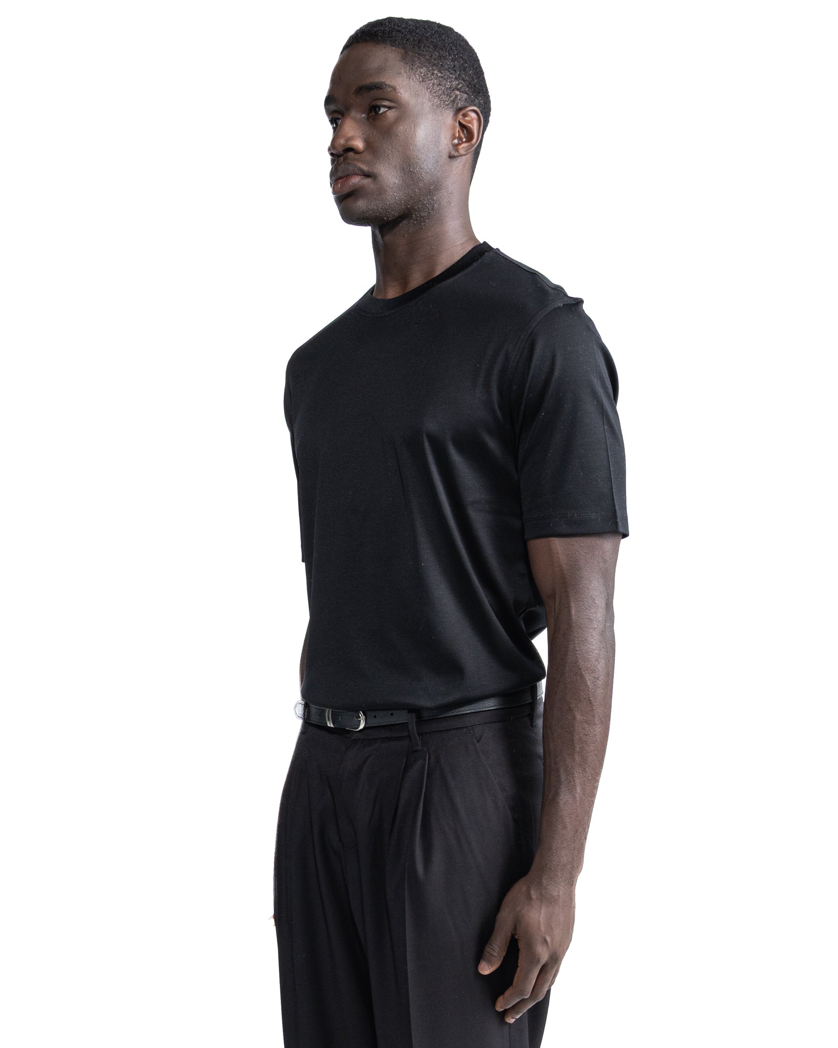 T-shirt Hoorn in filo di scozia nero