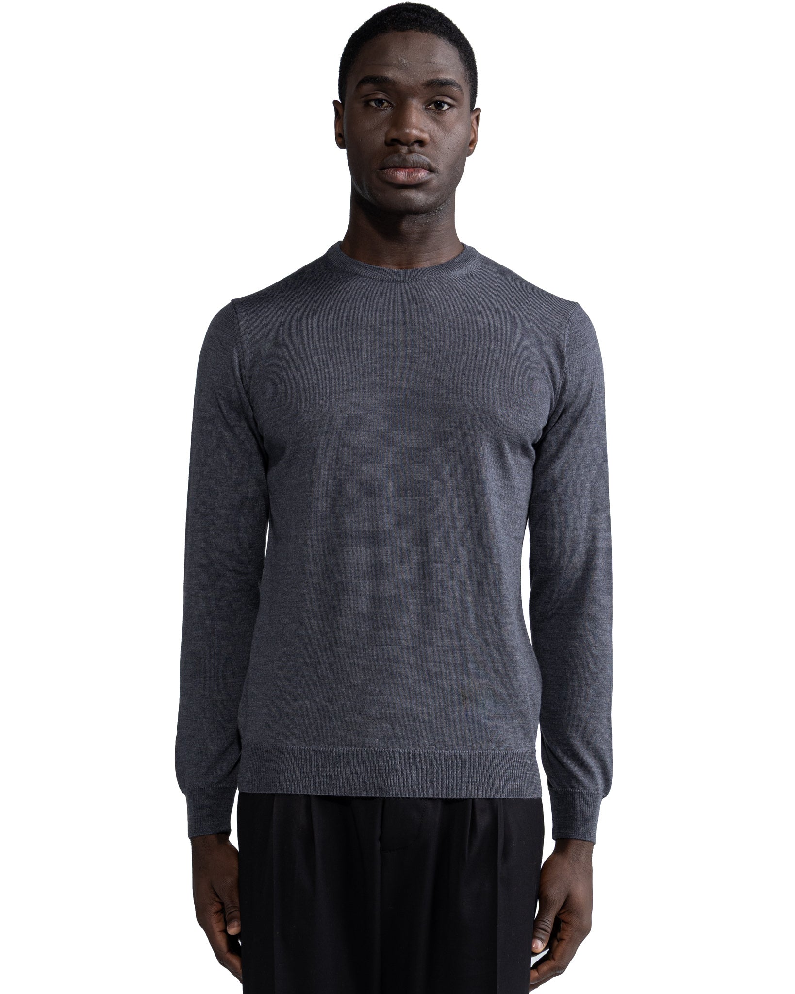 Pull ras du cou Furore en laine mérinos gris Tollegno