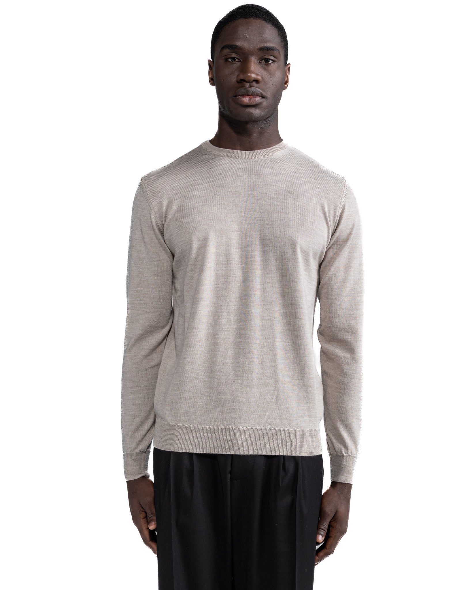 Furore crewneck in merino wool Tollegno sand