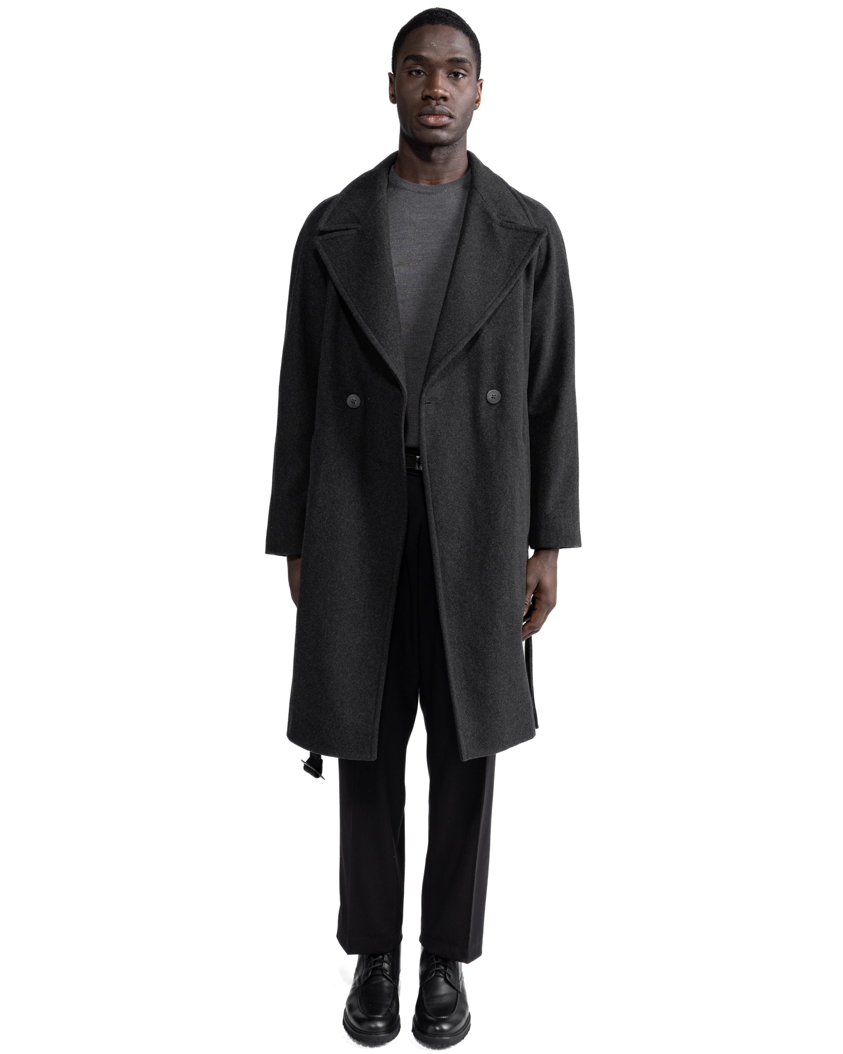 Freud long coat in grey flannel