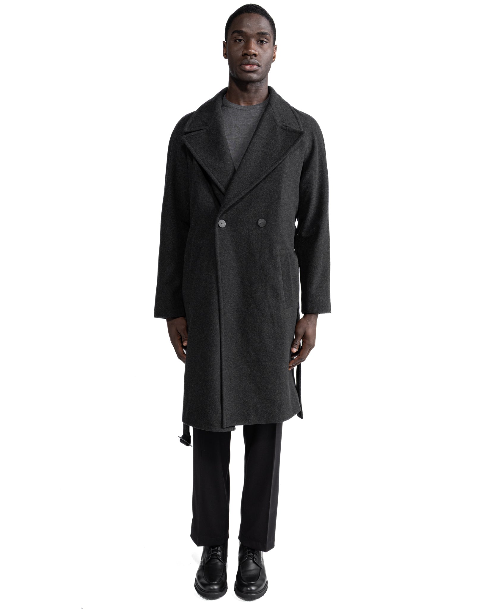Freud long coat in grey flannel
