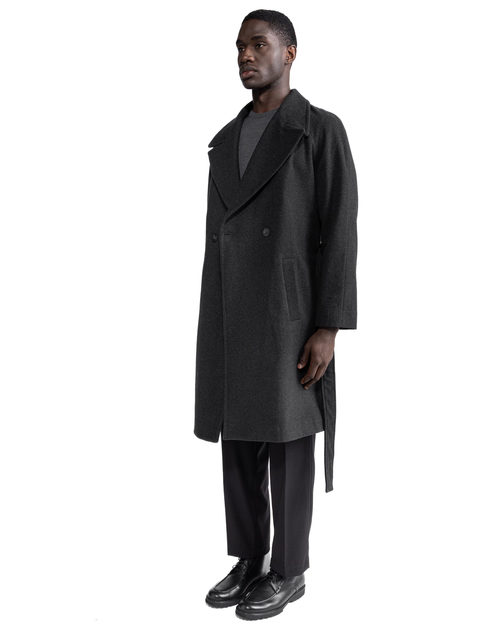 Freud long coat in grey flannel