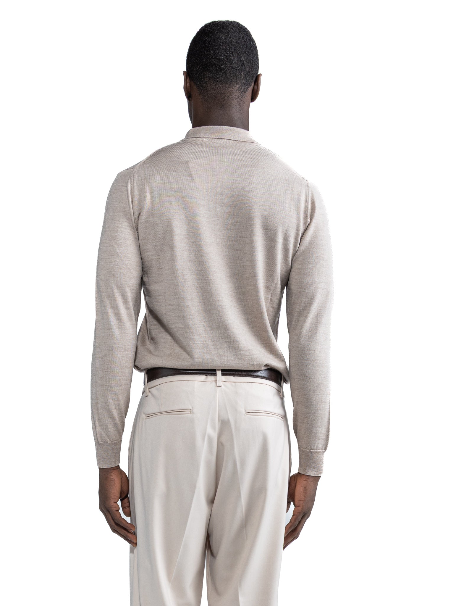 Polo Rovigo in Tollegno wool sand