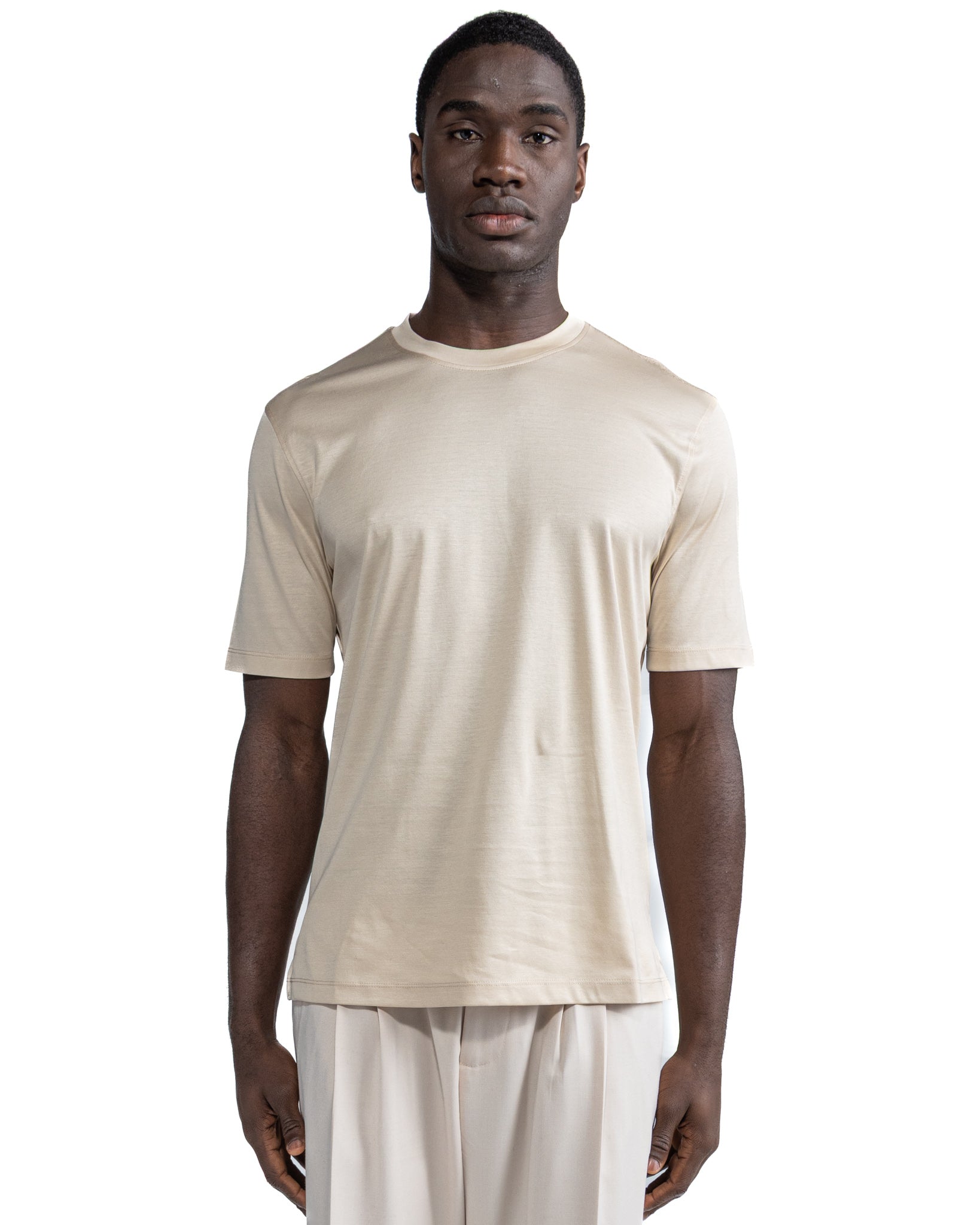 T-shirt Hoorn en fil d'Écosse beige