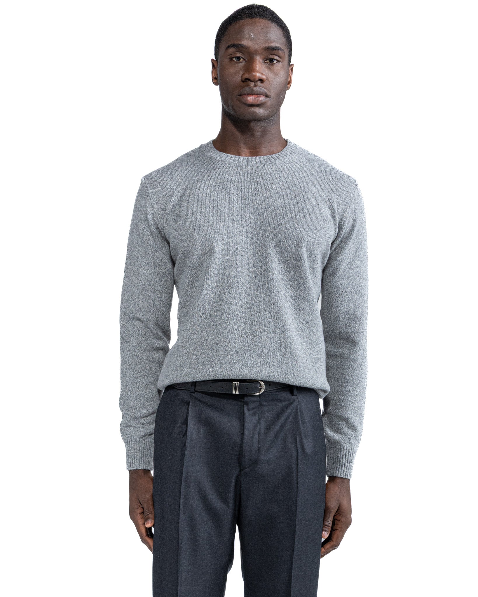 Willie crewneck in grey boucle