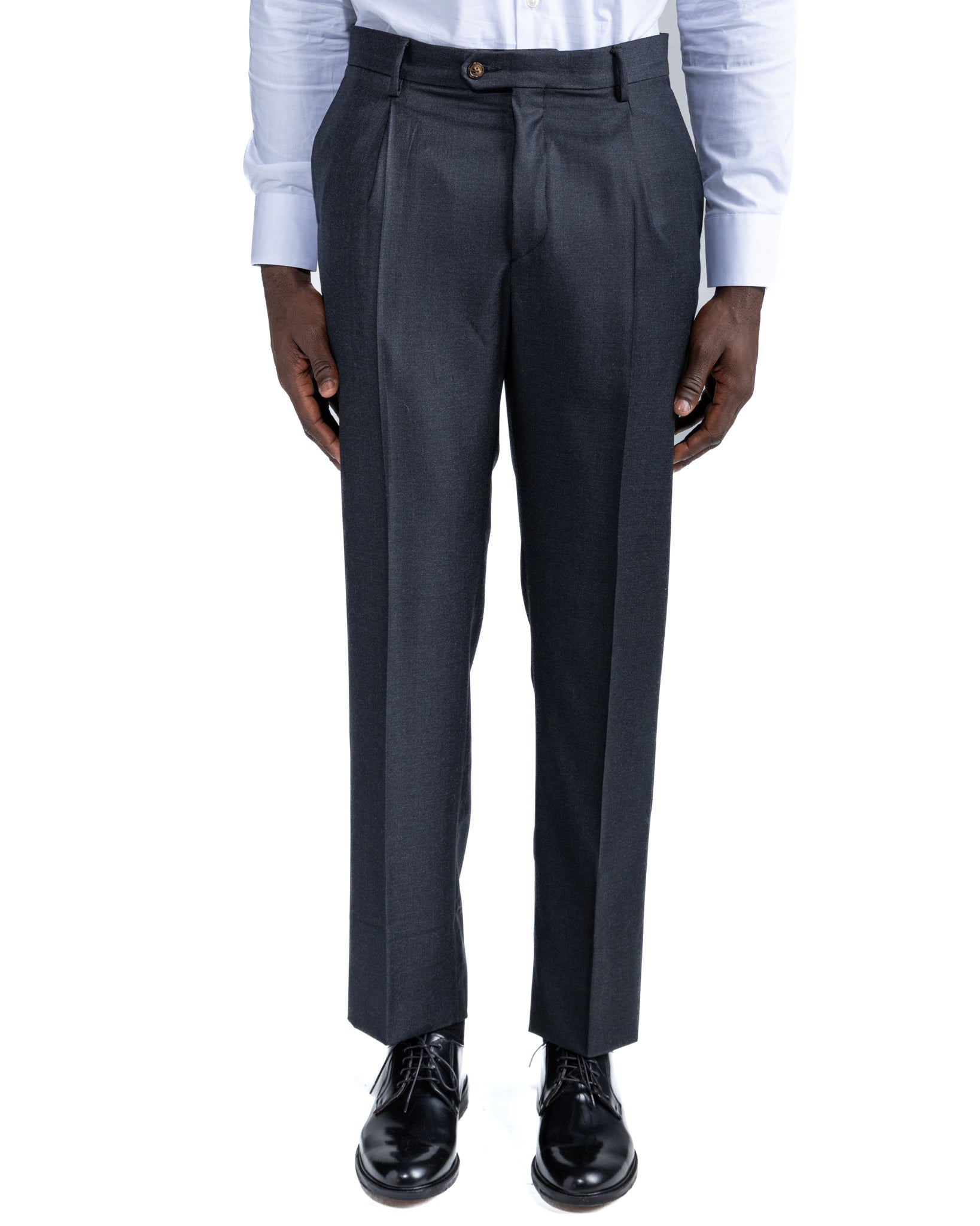 Pantalon Staten en laine Canonico anthracite