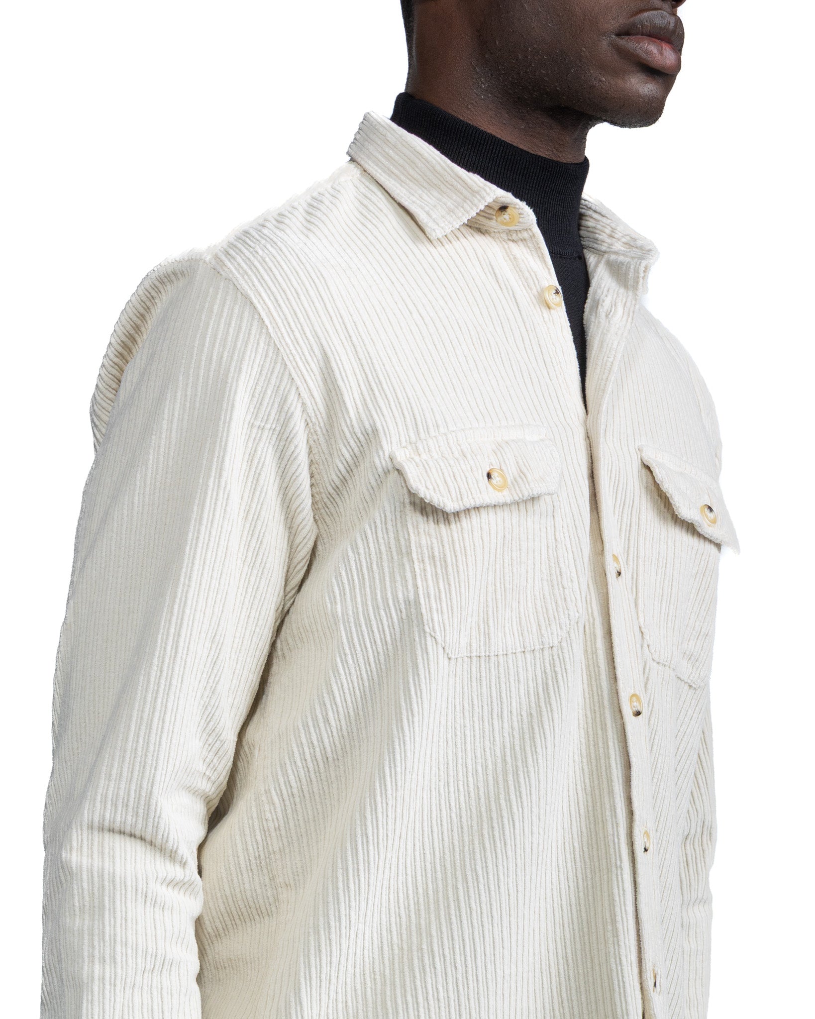 Chemise en velours crème Atlantis