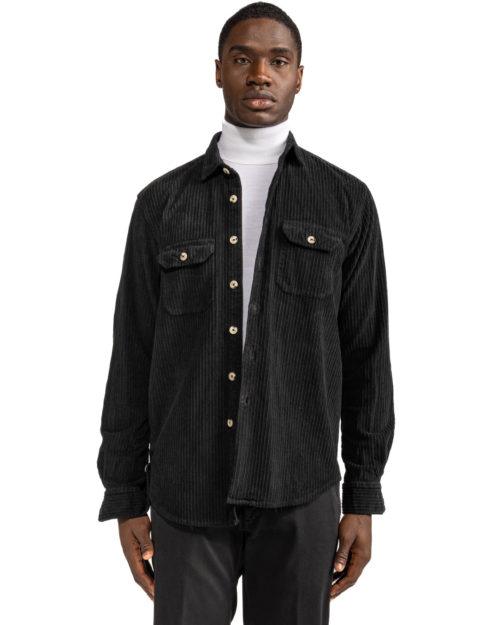 Atlantis - camicia nera in velluto