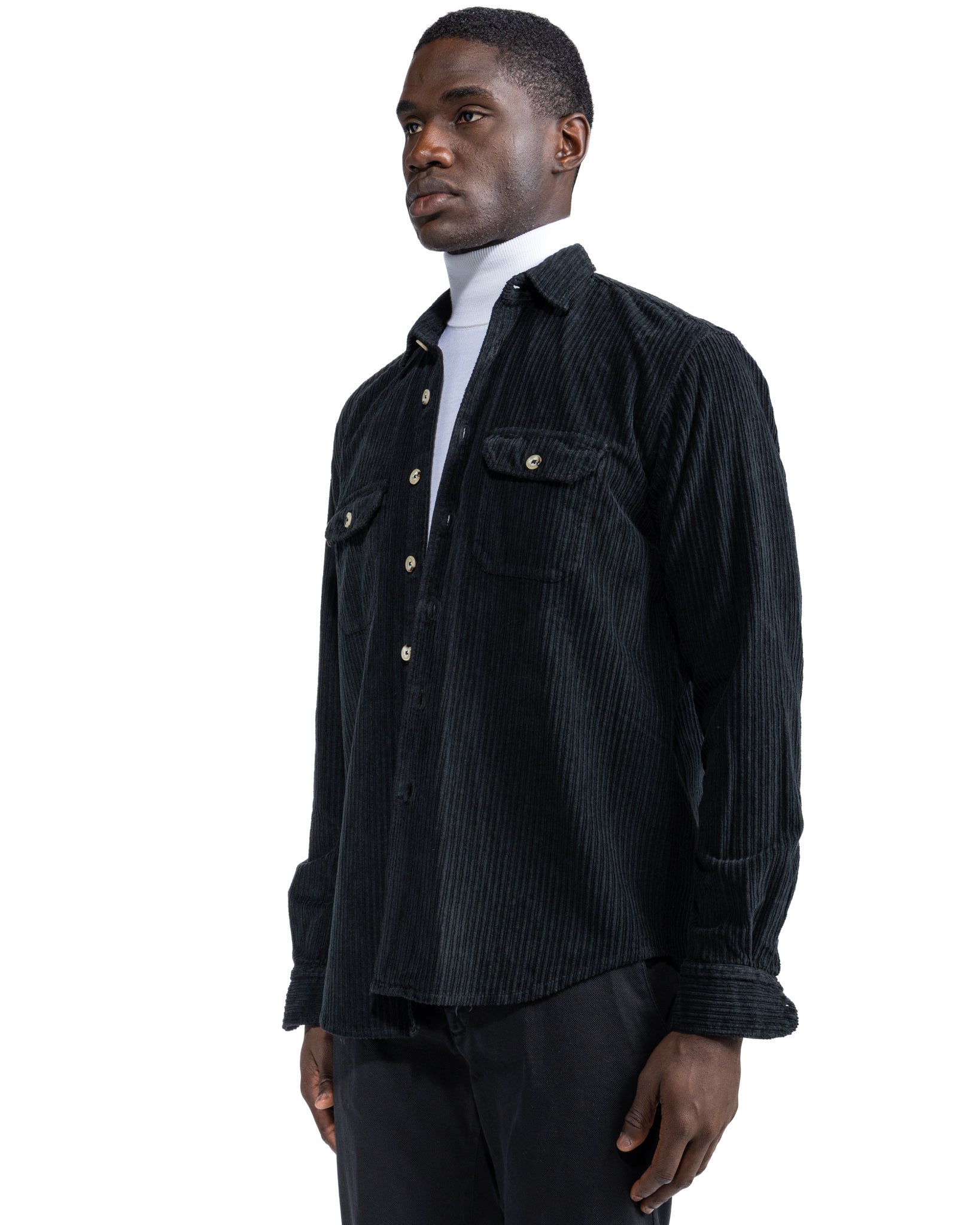 Atlantis - camicia nera in velluto