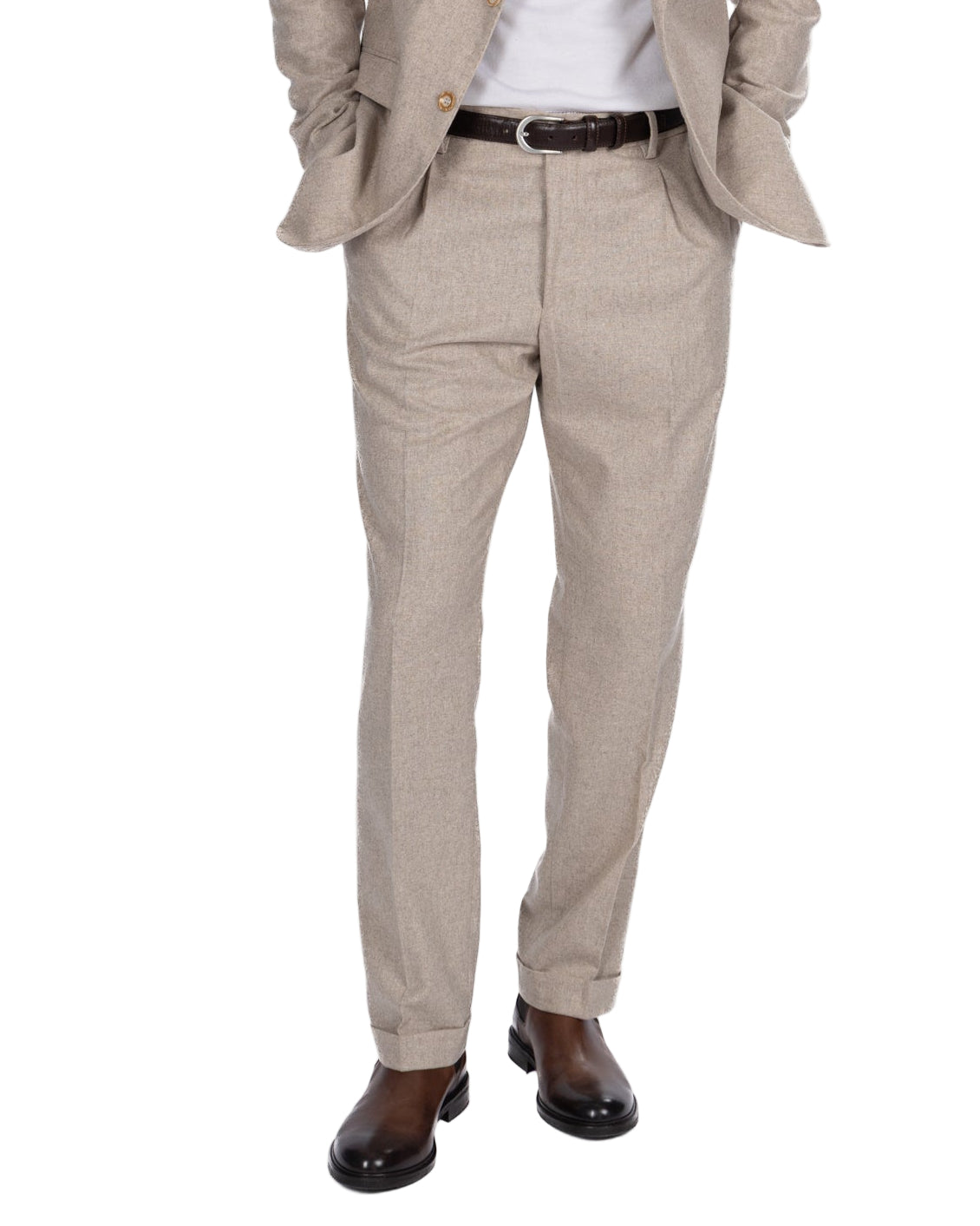 Nikon Beige Flannel Trousers