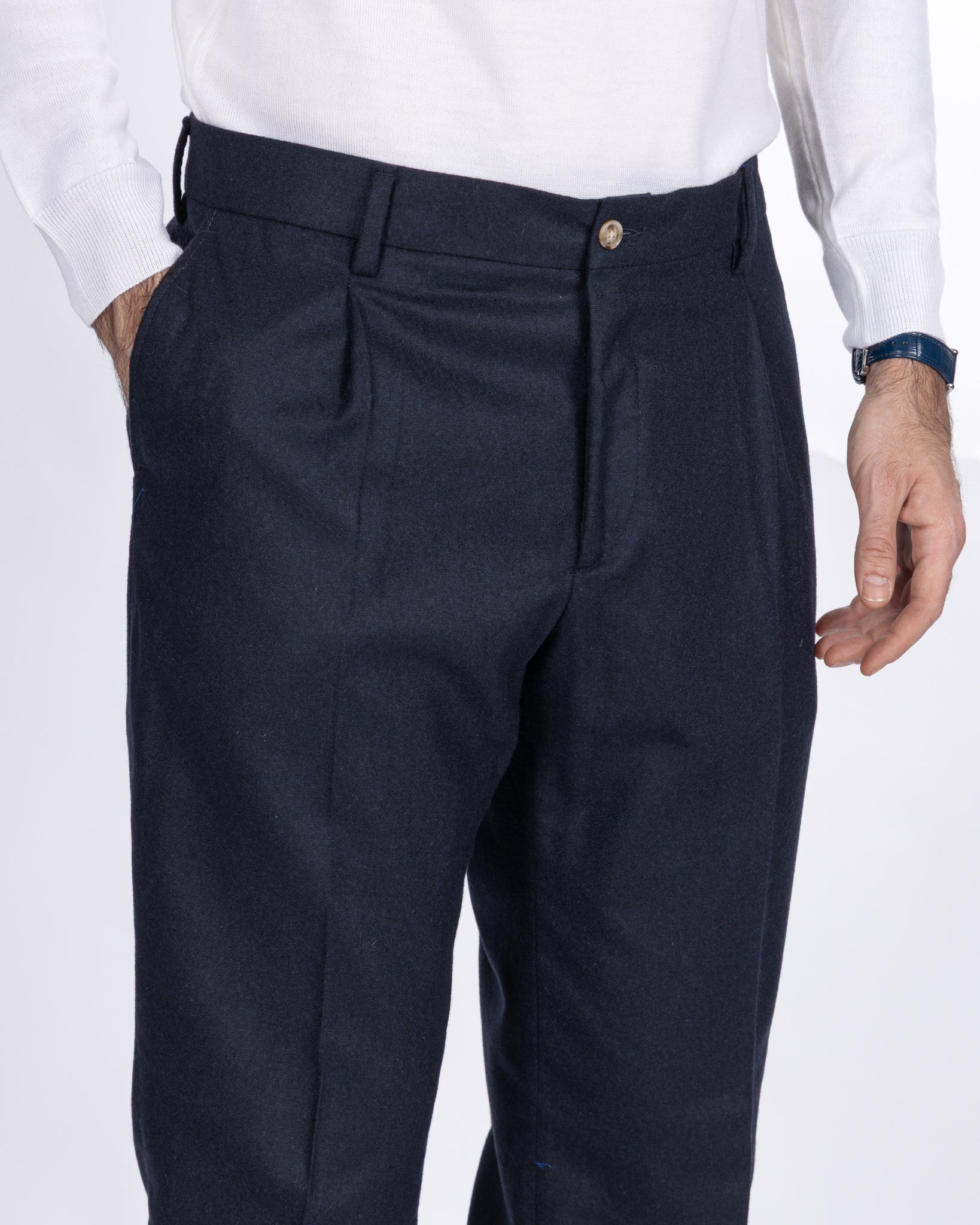 Nikon Blue Flannel Trousers